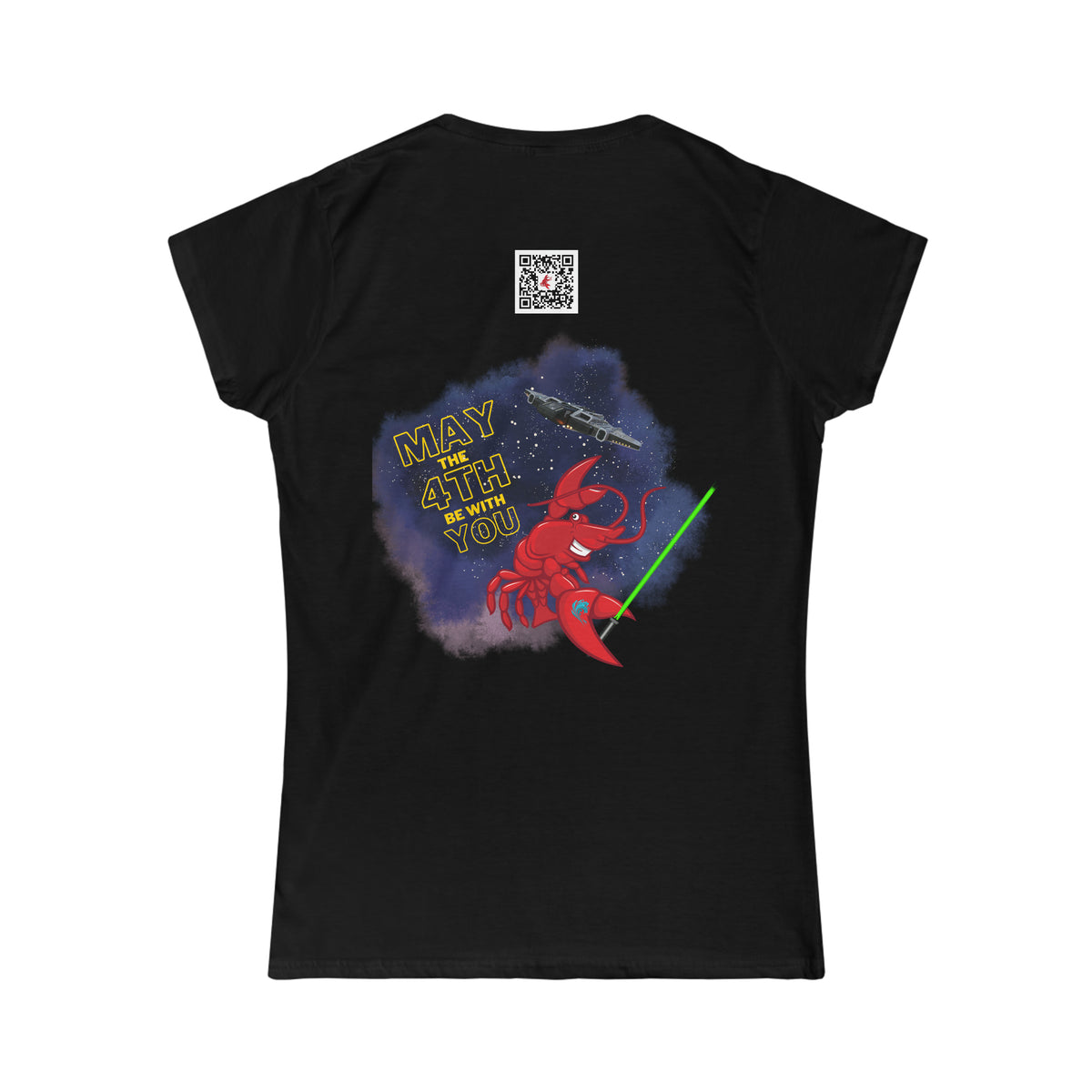 Women's Softstyle Tee Larry Star Wars with QR code (front & back logo)