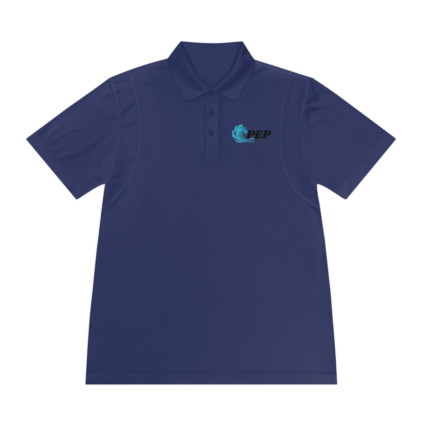Men's Sport Polo Shirt Larry Golf Cart with QR code (front & back logo)