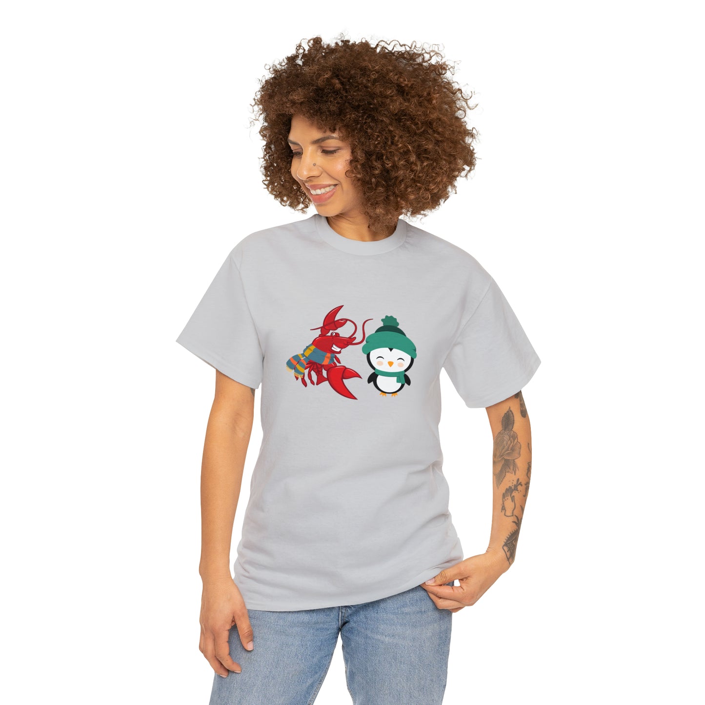 Unisex Heavy Cotton Tee Larry Penguin (front logo)