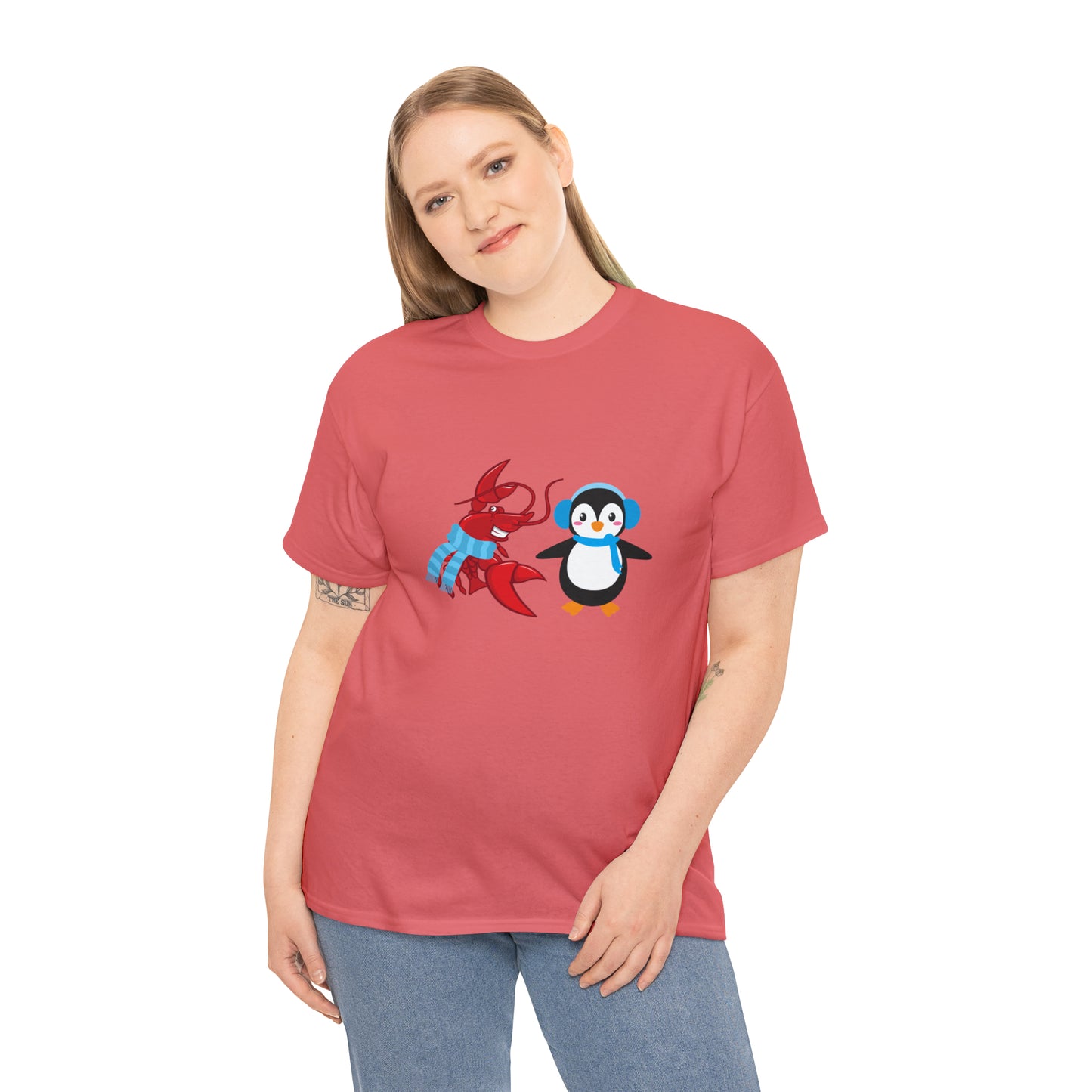 Unisex Heavy Cotton Tee Larry Penguin (front logo)