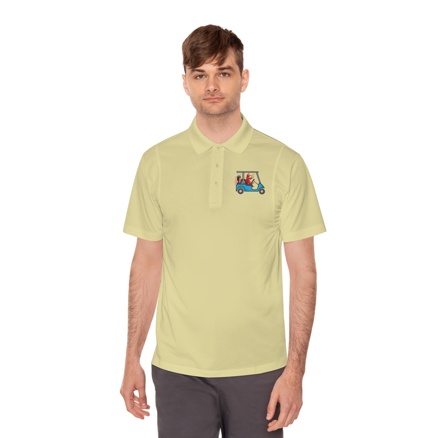 Men's Sport Polo Shirt Larry Golf Cart (front & back logo)