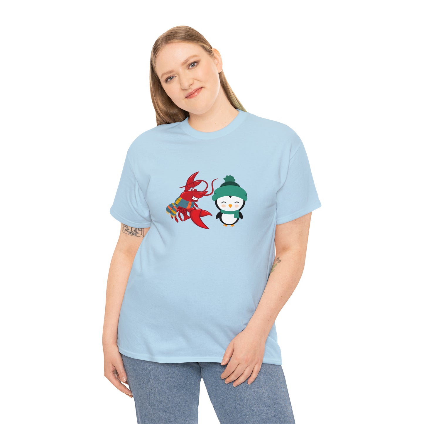 Unisex Heavy Cotton Tee Larry Penguin (front logo)