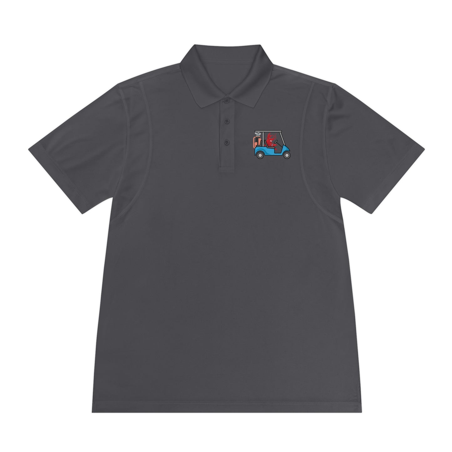 Men's Sport Polo Shirt Larry Golf Cart (front & back logo)
