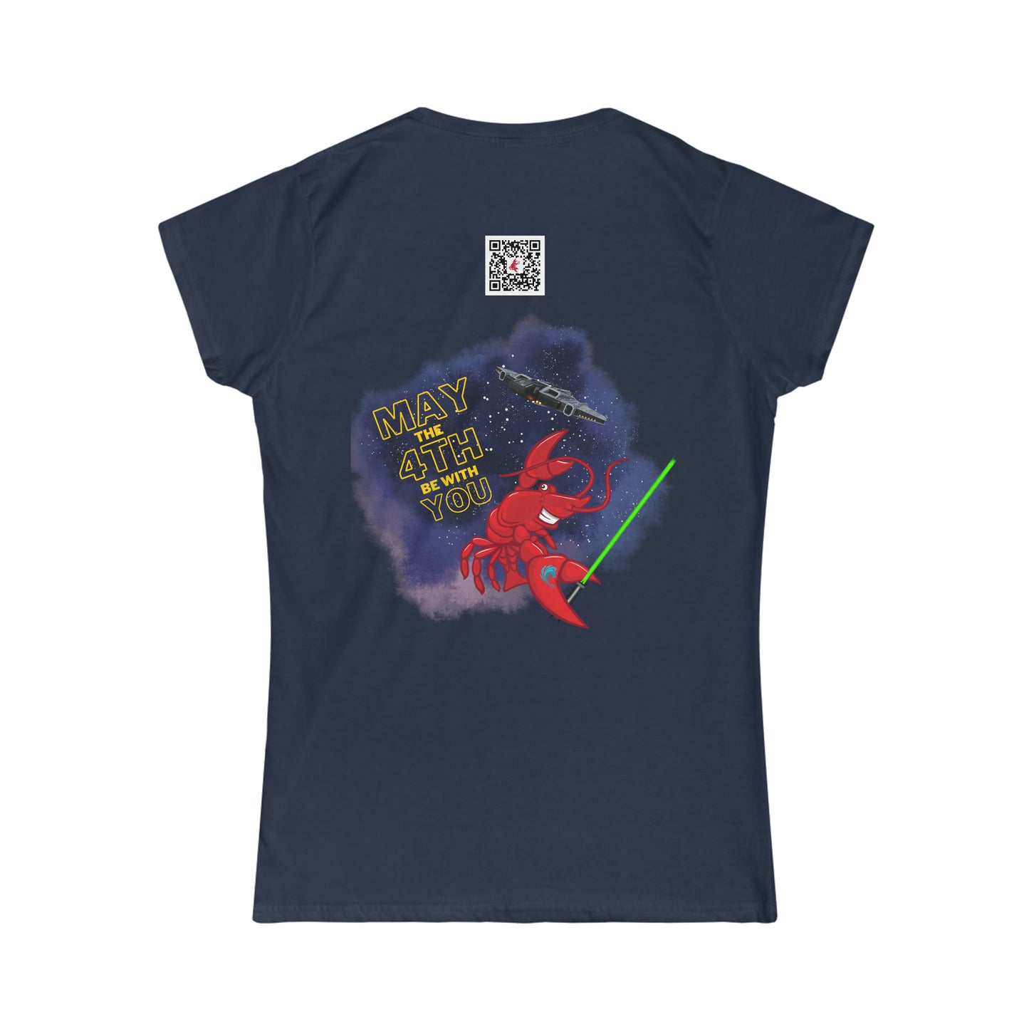 Women's Softstyle Tee Larry Star Wars with QR code (front & back logo)
