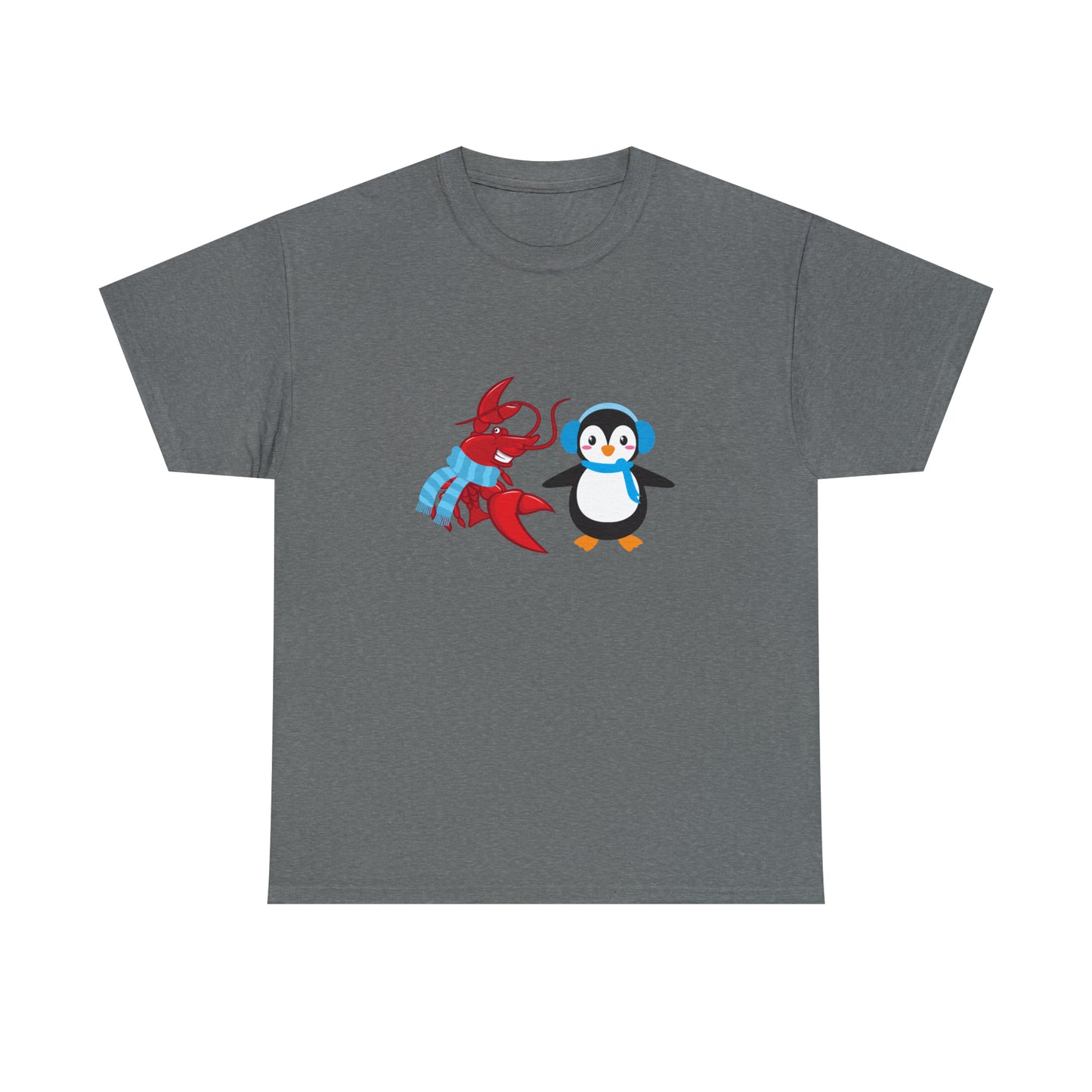 Unisex Heavy Cotton Tee Larry Penguin (front logo)
