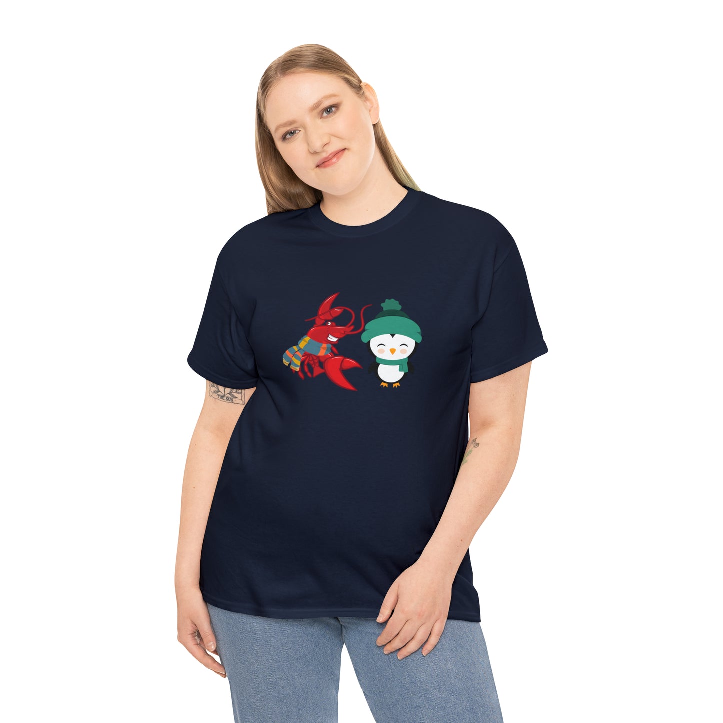 Unisex Heavy Cotton Tee Larry Penguin (front logo)