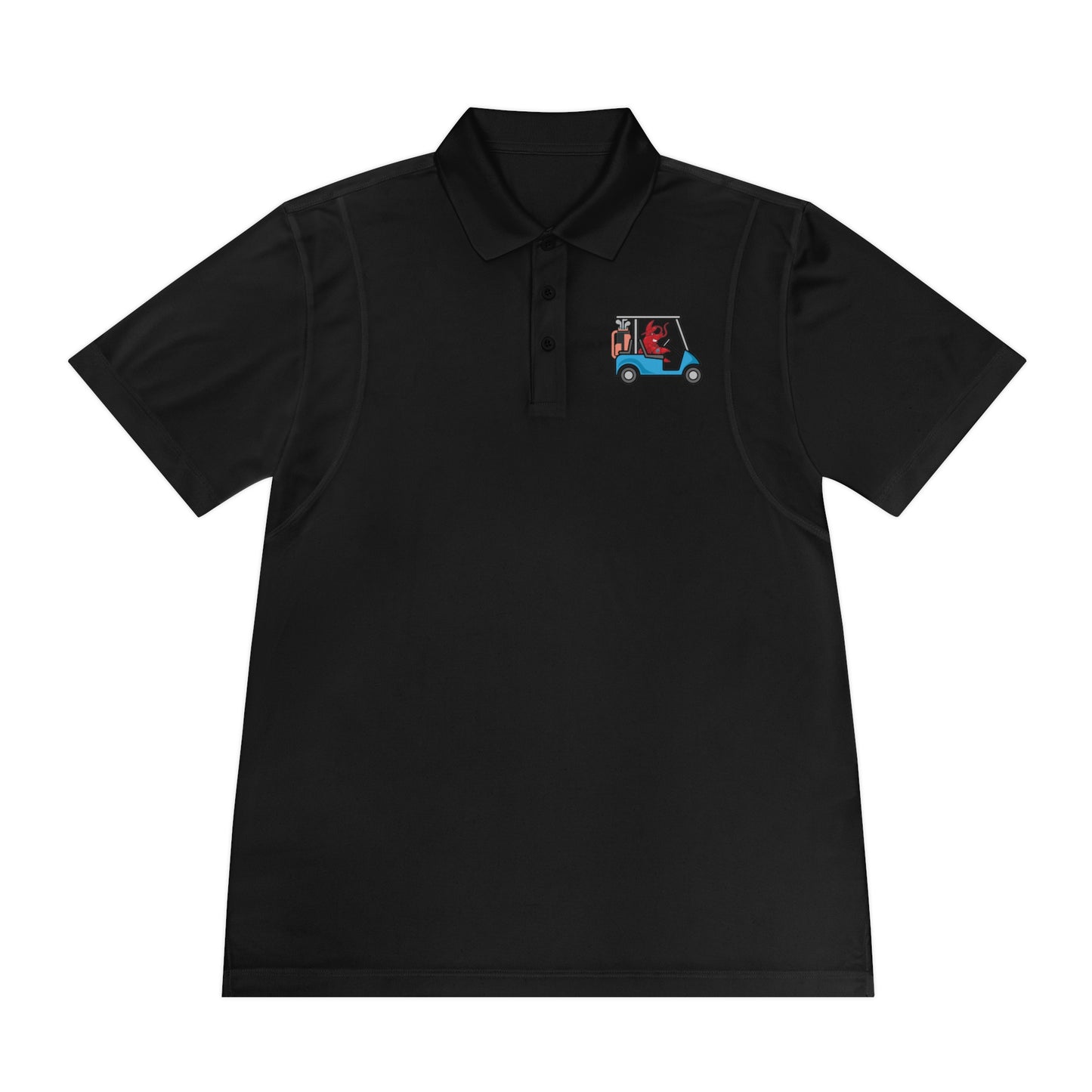 Men's Sport Polo Shirt Larry Golf Cart (front & back logo)