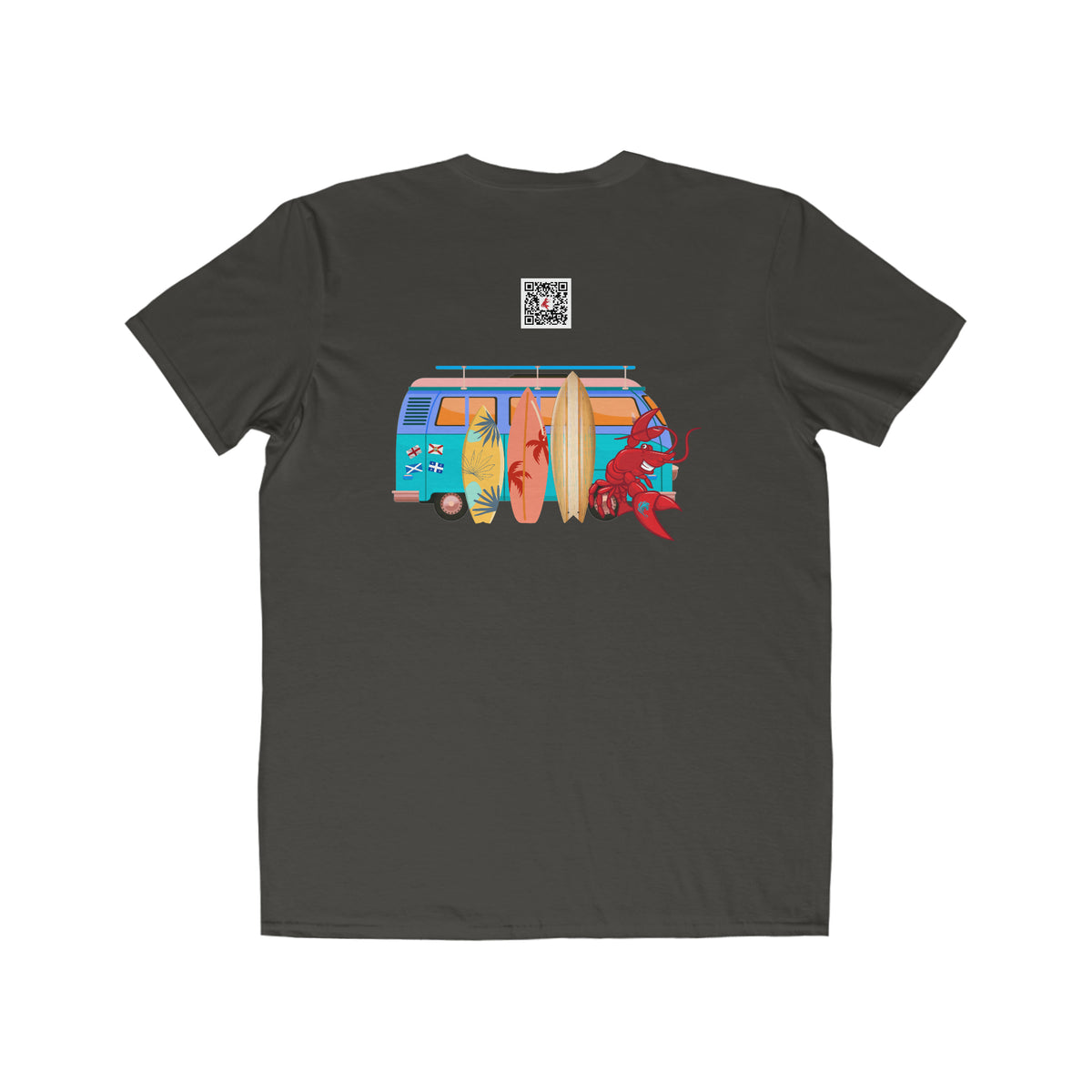 Men's Lightweight Fashion Tee Larry Van with QR code (front & back logo)