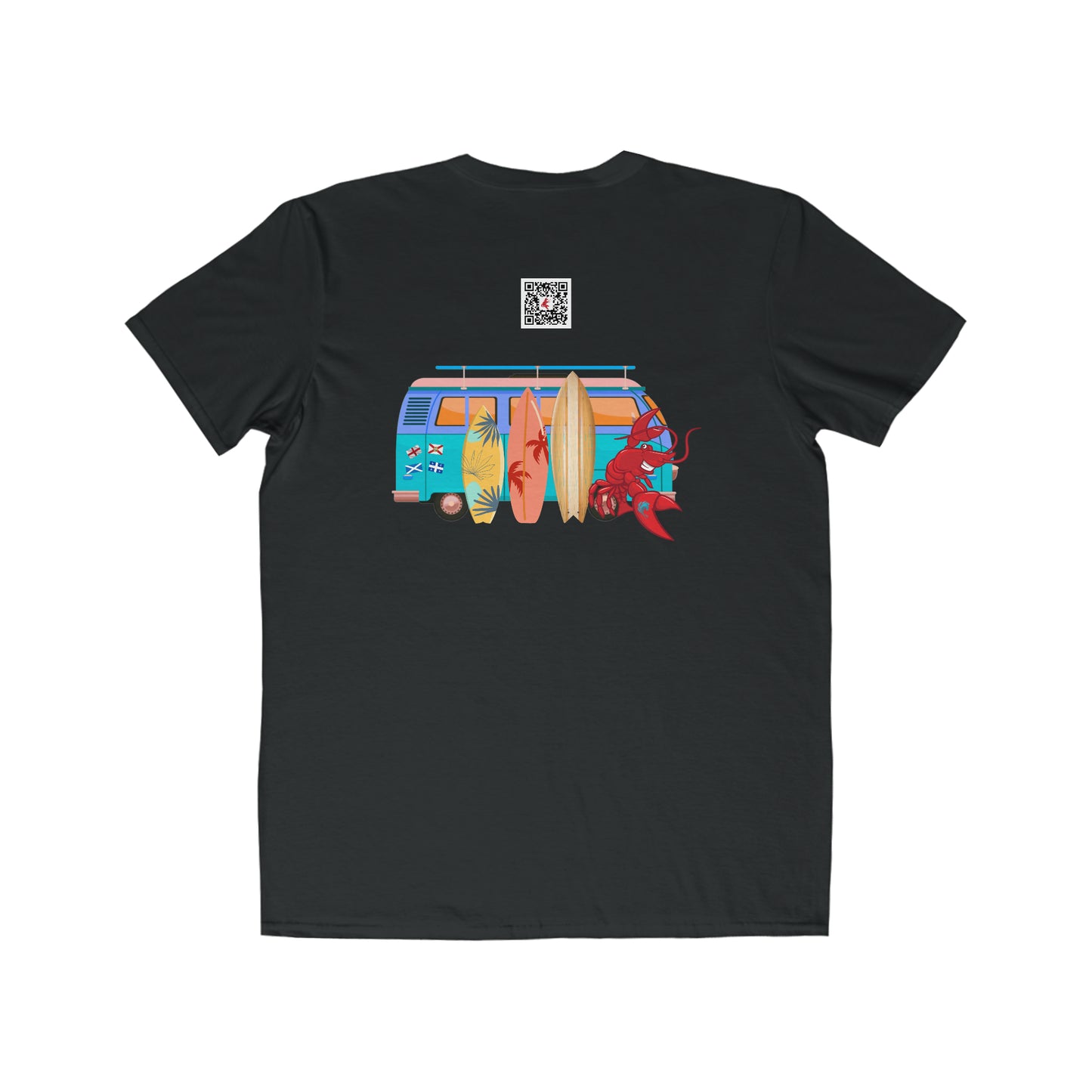 Men's Lightweight Fashion Tee Larry Van with QR code (front & back logo)