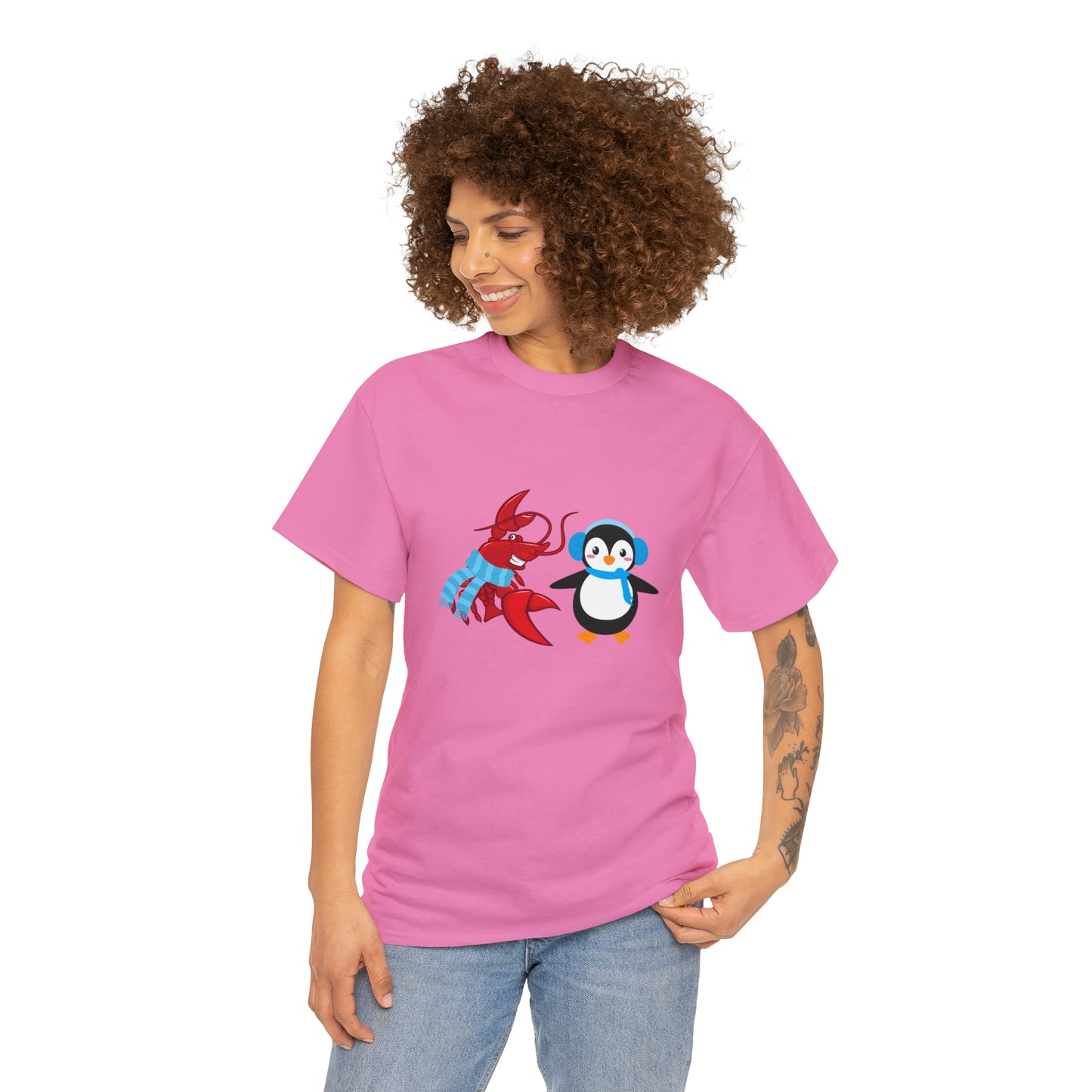 Unisex Heavy Cotton Tee Larry Penguin (front logo)