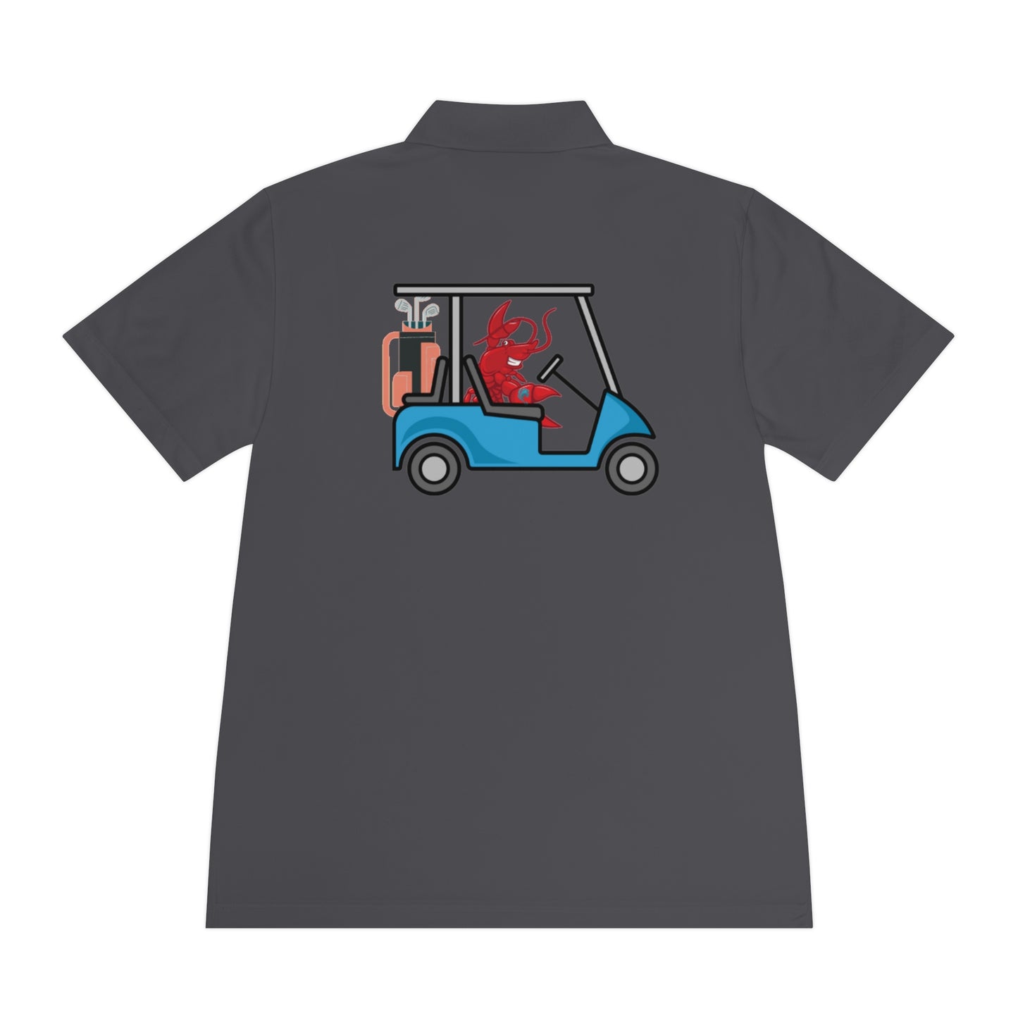 Men's Sport Polo Shirt Larry Golf Cart (front & back logo)
