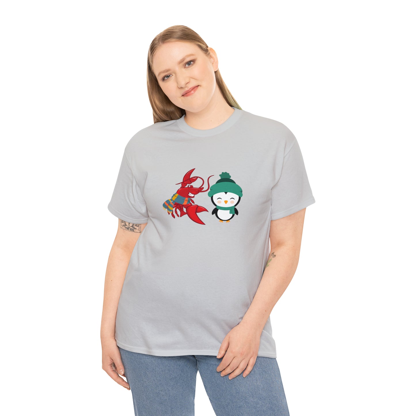Unisex Heavy Cotton Tee Larry Penguin (front logo)