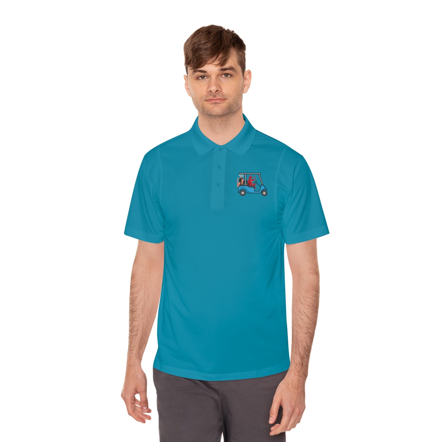 Men's Sport Polo Shirt Larry Golf Cart (front & back logo)