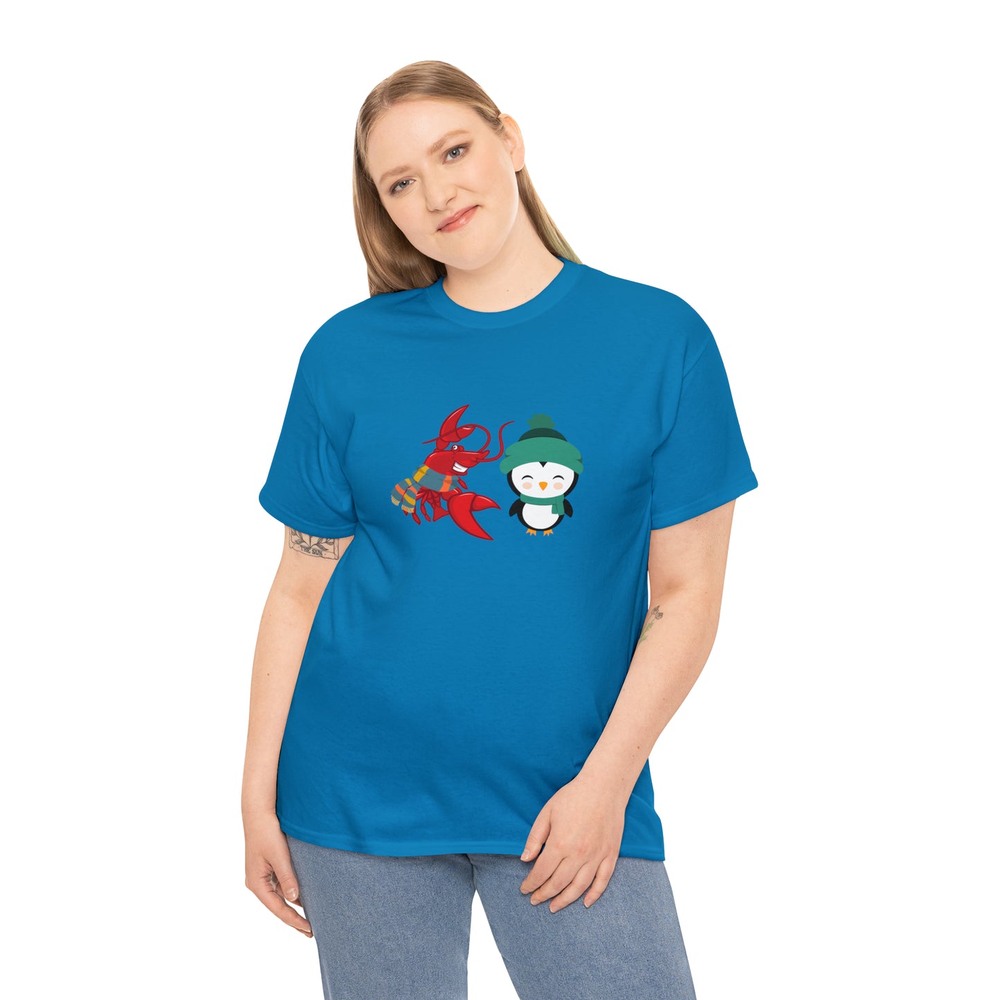 Unisex Heavy Cotton Tee Larry Penguin (front logo)