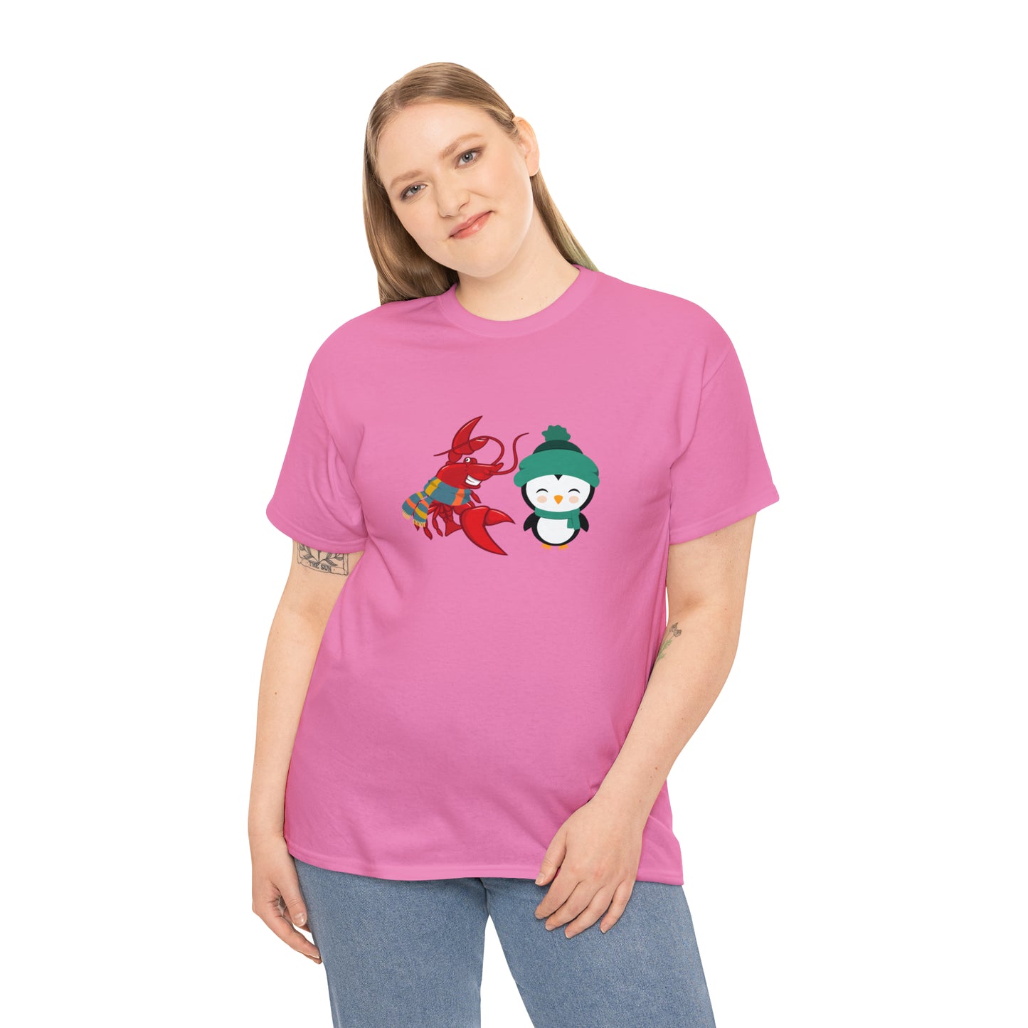 Unisex Heavy Cotton Tee Larry Penguin (front logo)