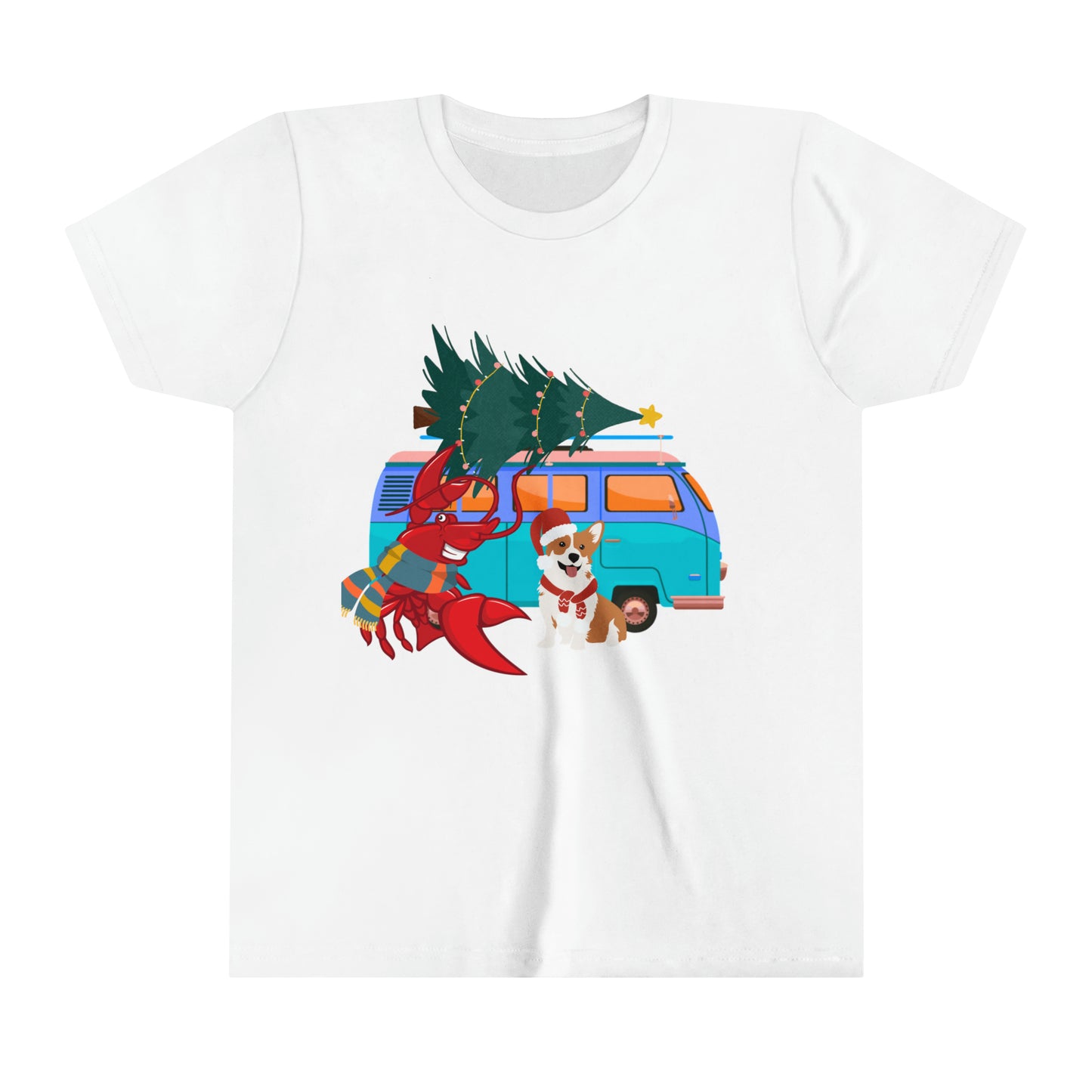 Youth Short Sleeve Tee Larry Christmas Van Front logo