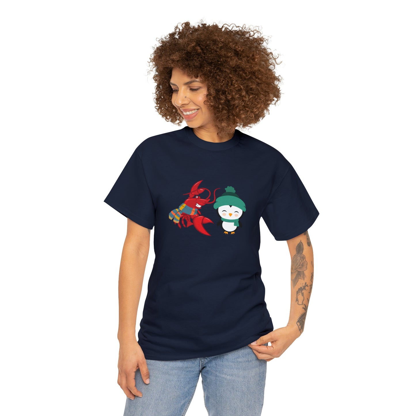 Unisex Heavy Cotton Tee Larry Penguin (front logo)