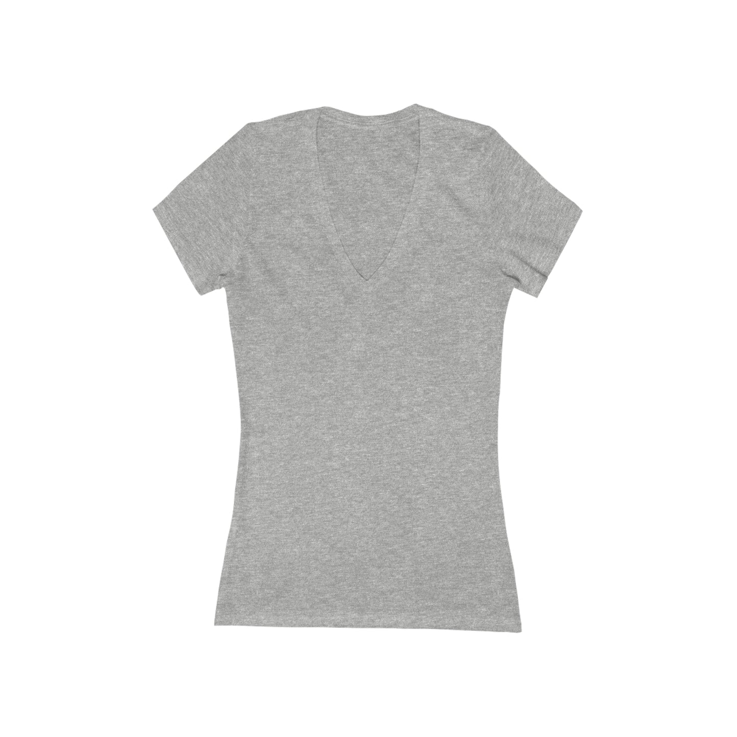 Women's Jersey Short Sleeve Deep V-Neck Tee Larry Van (back logo)
