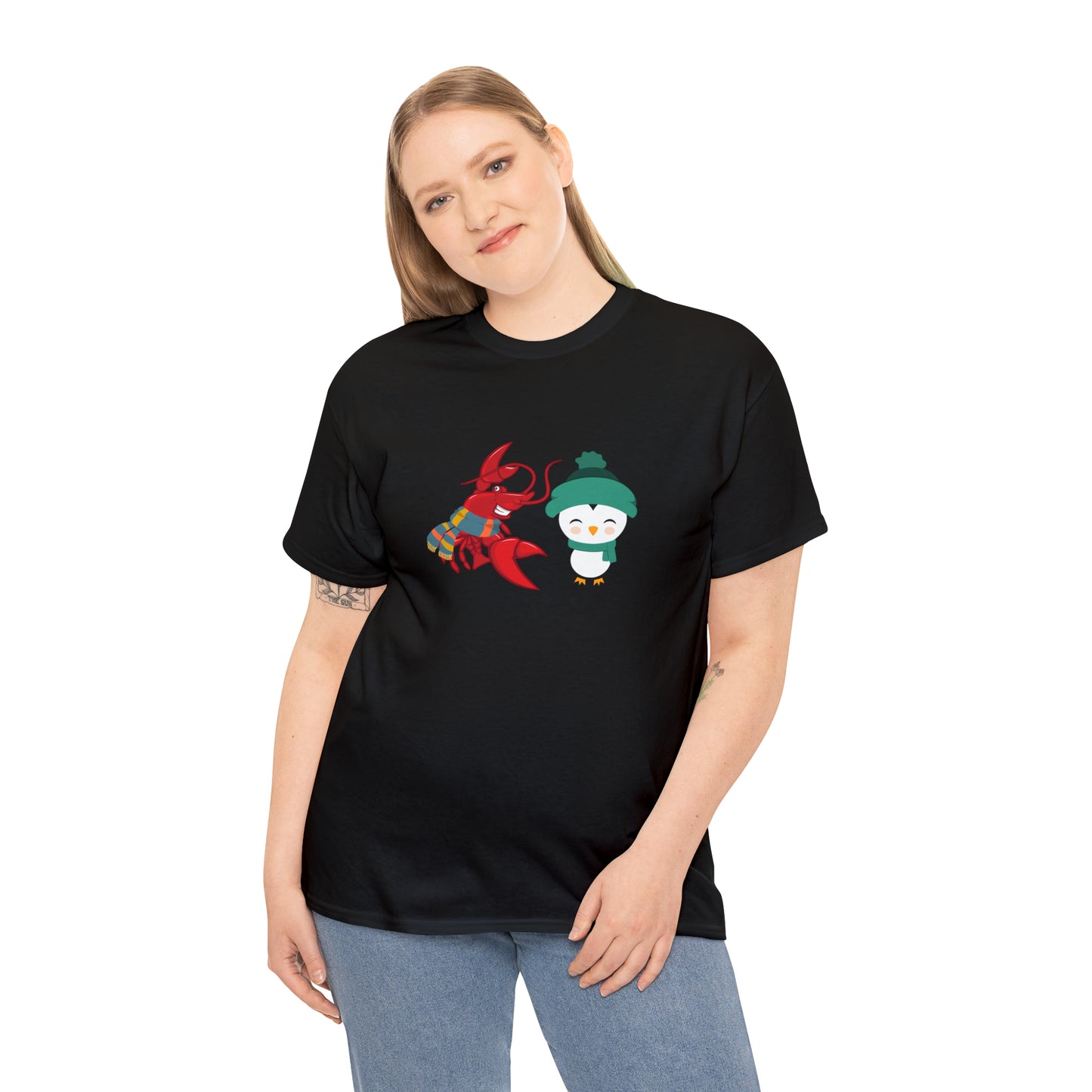 Unisex Heavy Cotton Tee Larry Penguin (front logo)