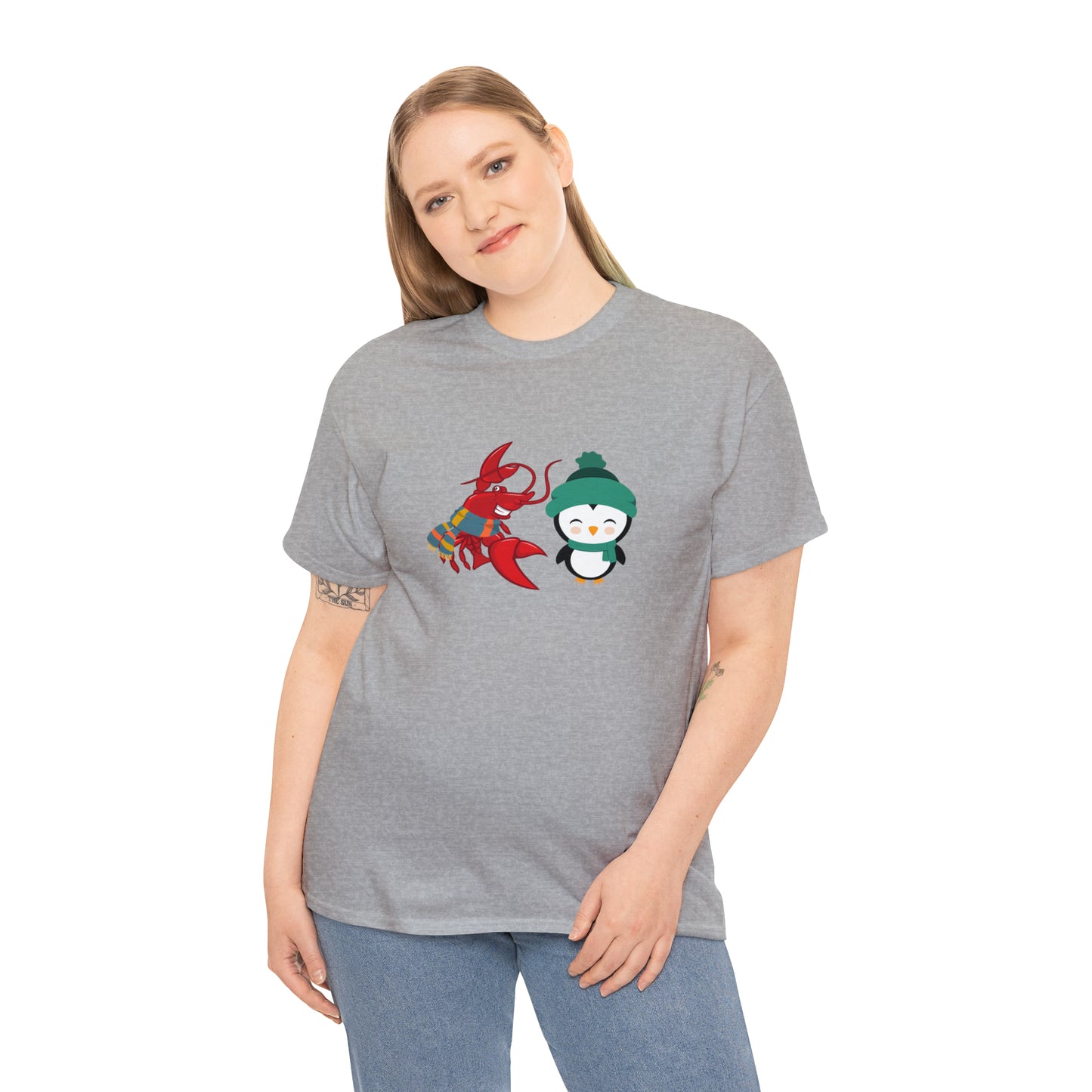 Unisex Heavy Cotton Tee Larry Penguin (front logo)