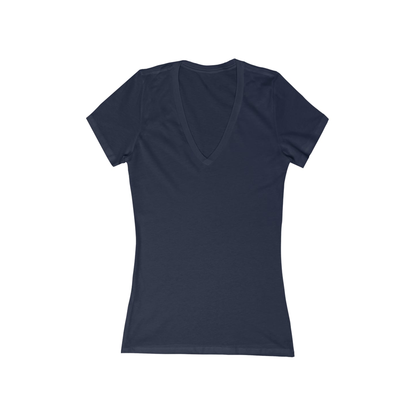 Women's Jersey Short Sleeve Deep V-Neck Tee Larry Van (back logo)
