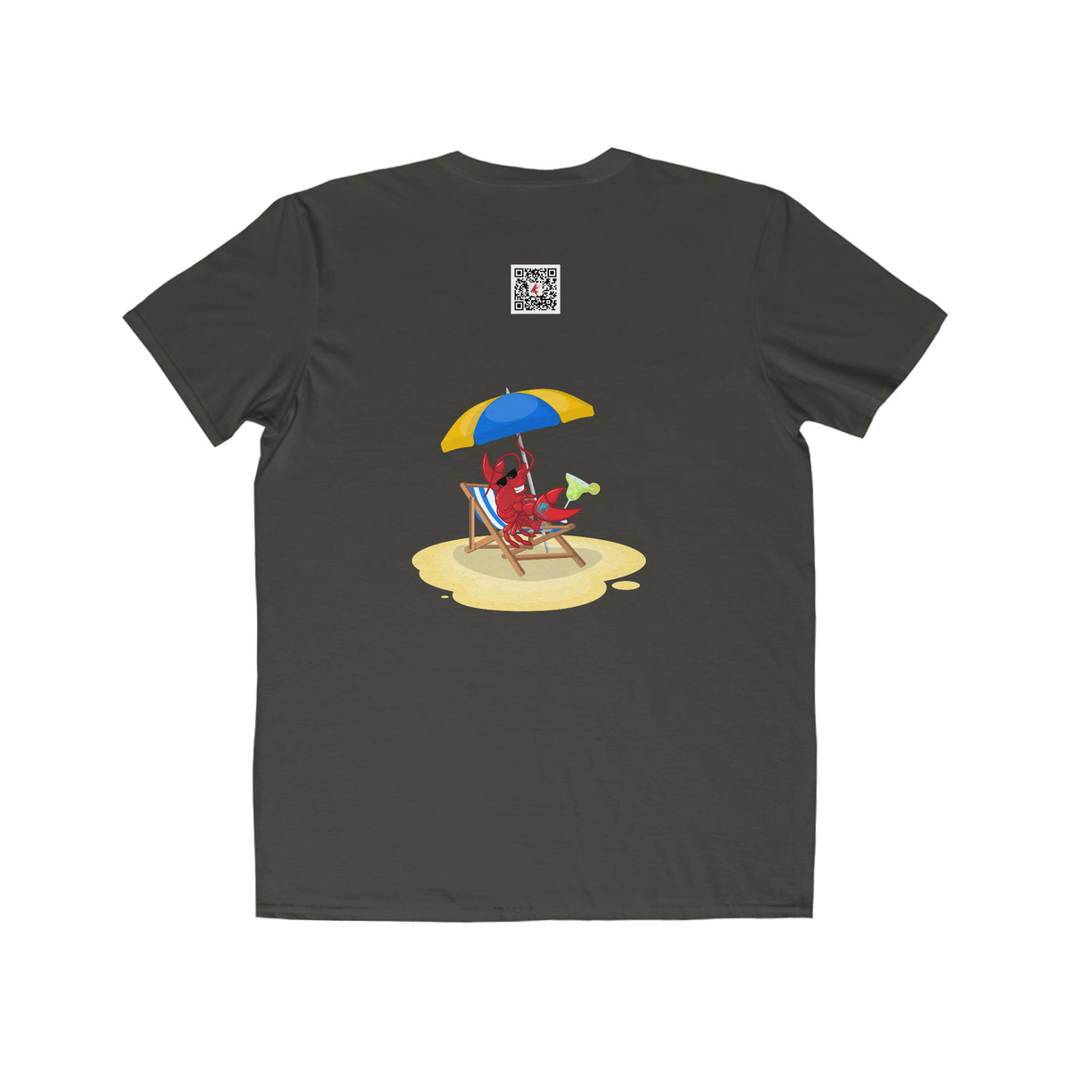 Men's Lightweight Fashion Tee Larry Umbrella with QR code (front & back logo)