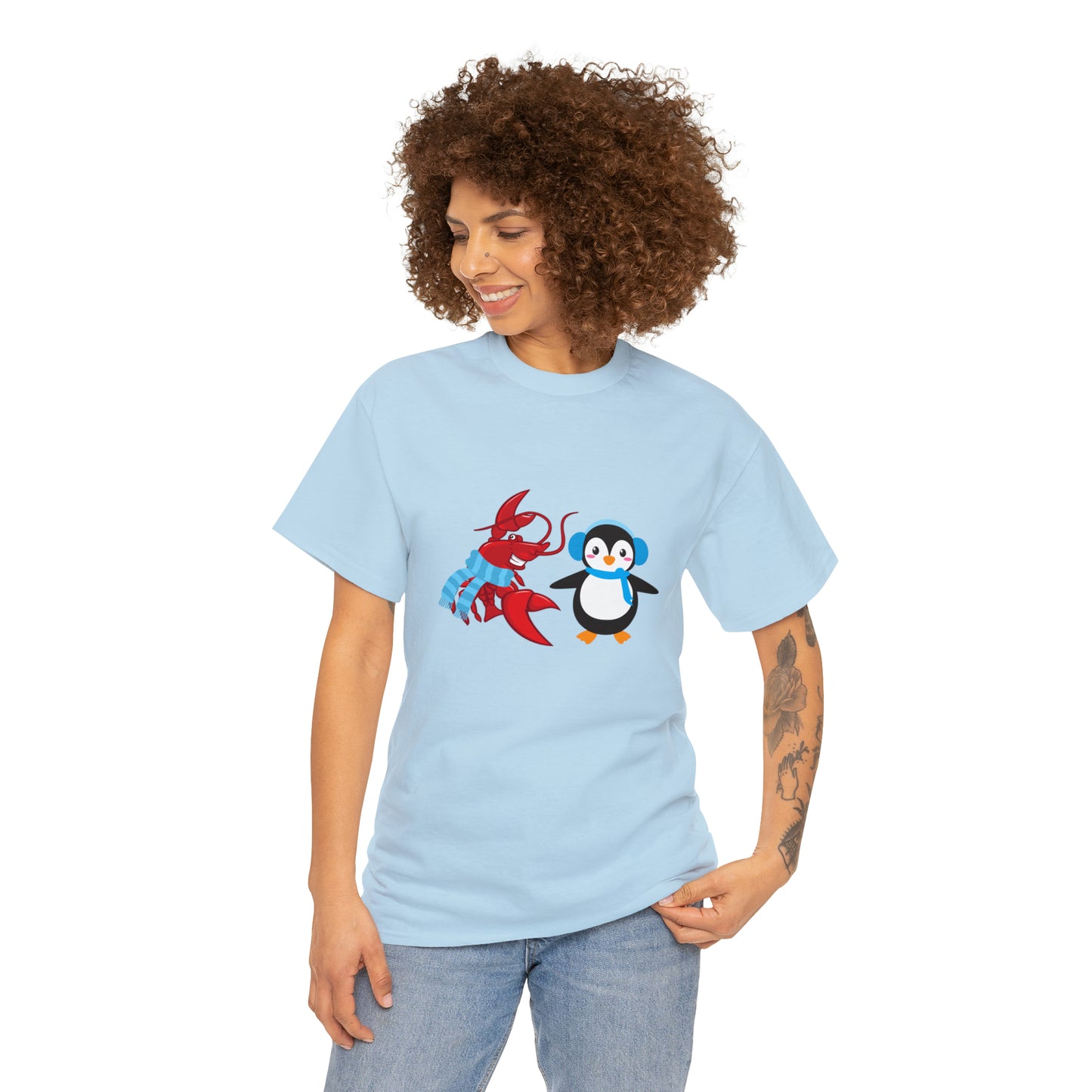 Unisex Heavy Cotton Tee Larry Penguin (front logo)