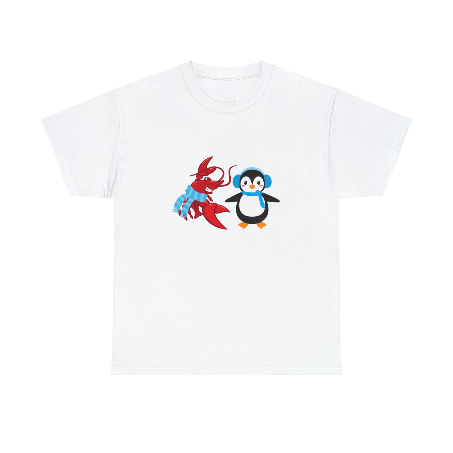 Unisex Heavy Cotton Tee Larry Penguin (front logo)