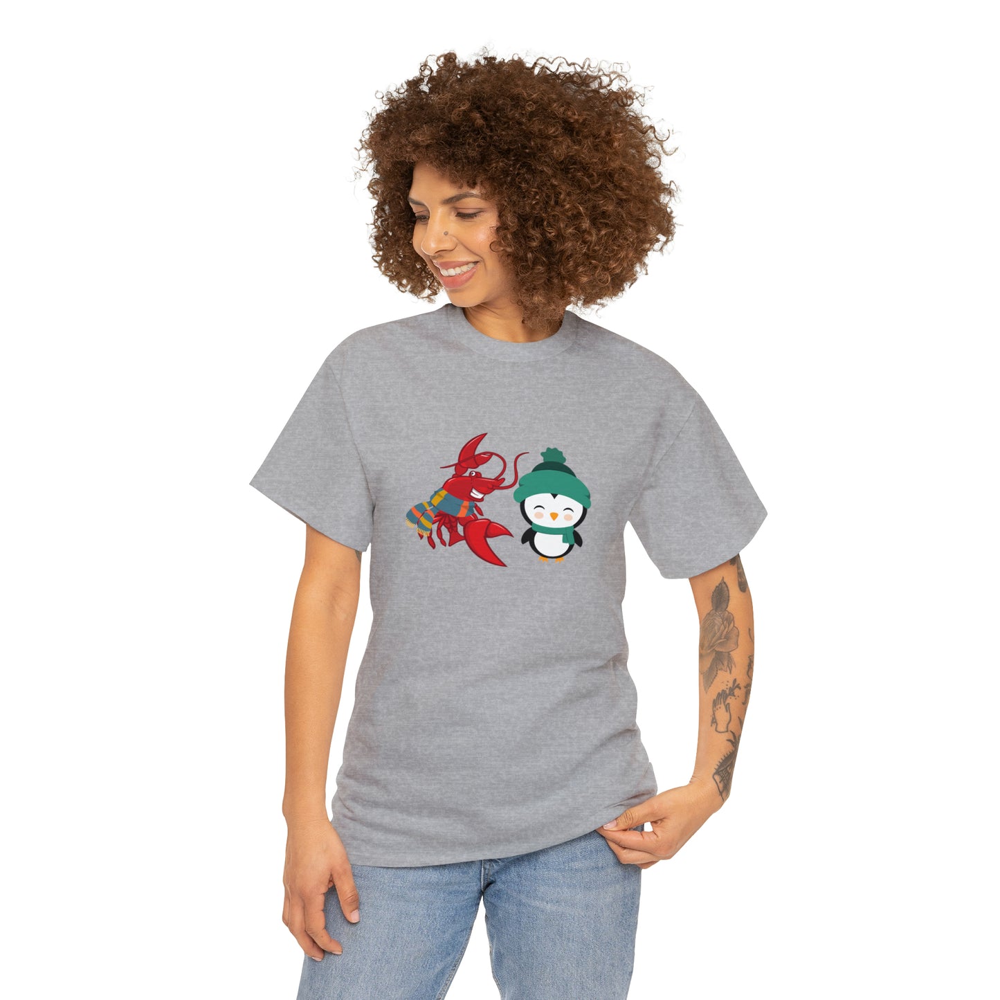 Unisex Heavy Cotton Tee Larry Penguin (front logo)