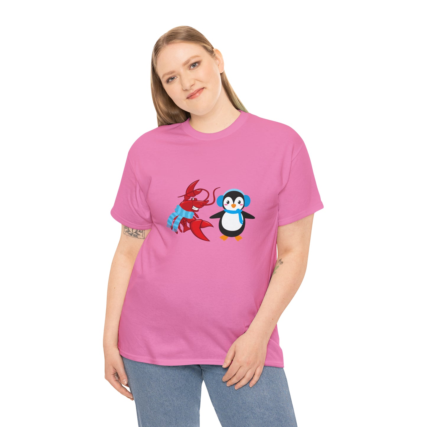 Unisex Heavy Cotton Tee Larry Penguin (front logo)
