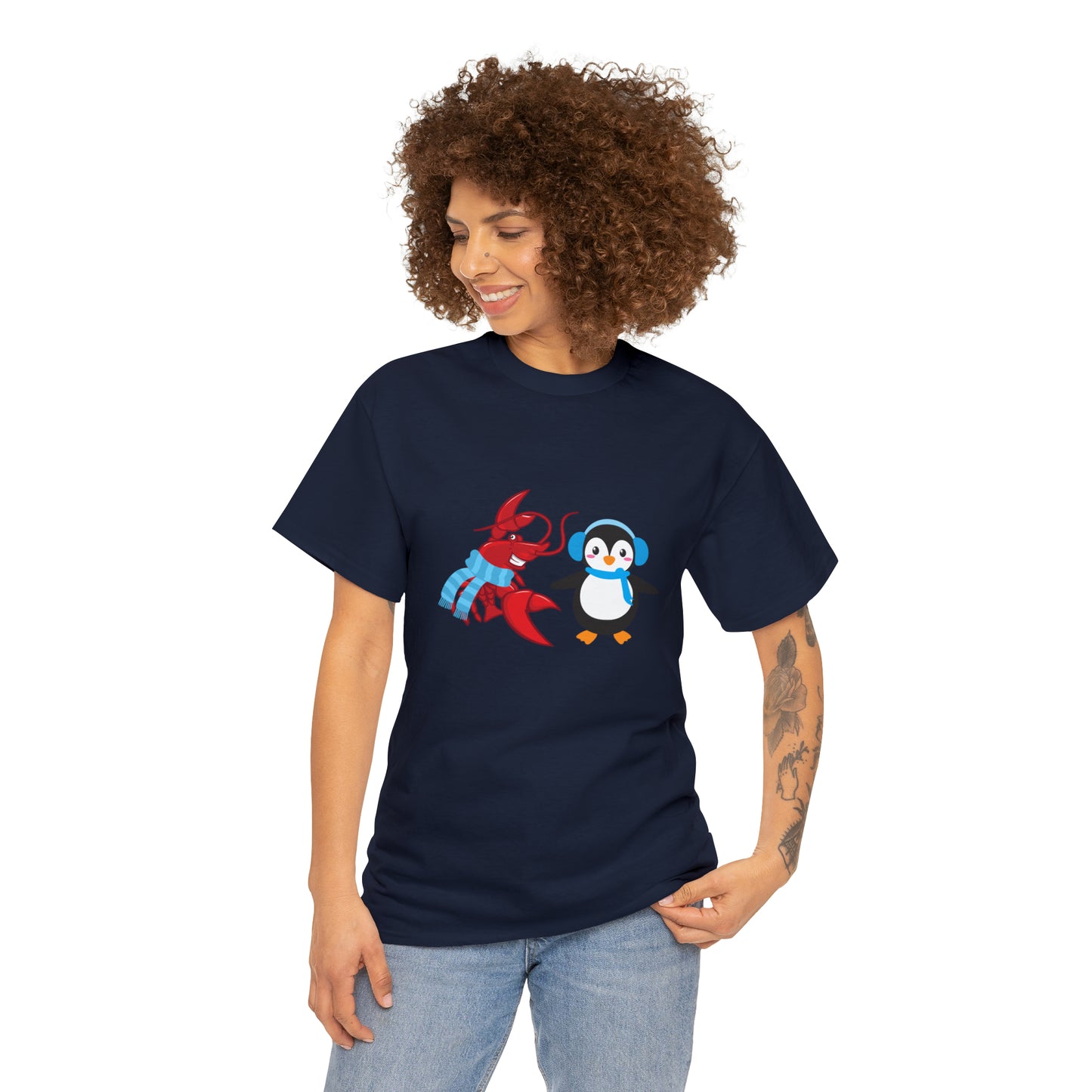 Unisex Heavy Cotton Tee Larry Penguin (front logo)