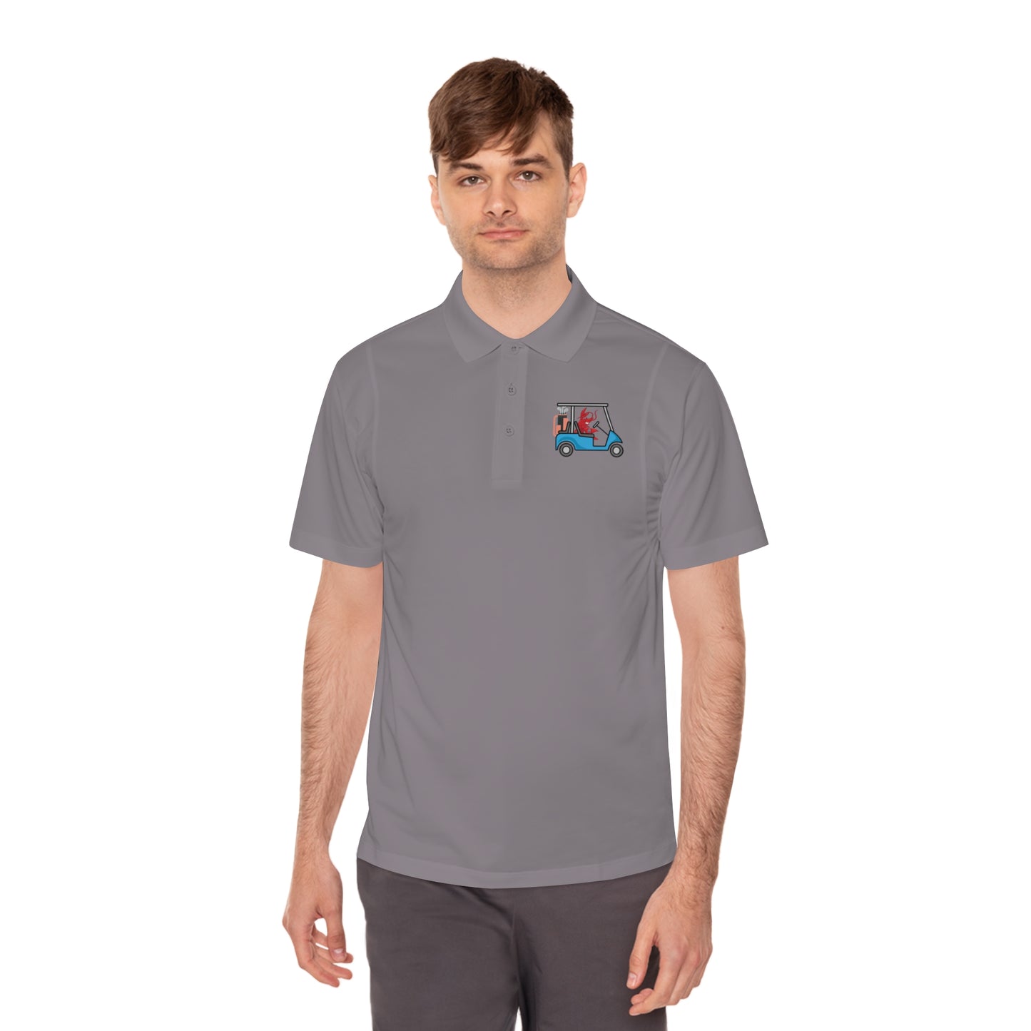 Men's Sport Polo Shirt Larry Golf Cart (front & back logo)