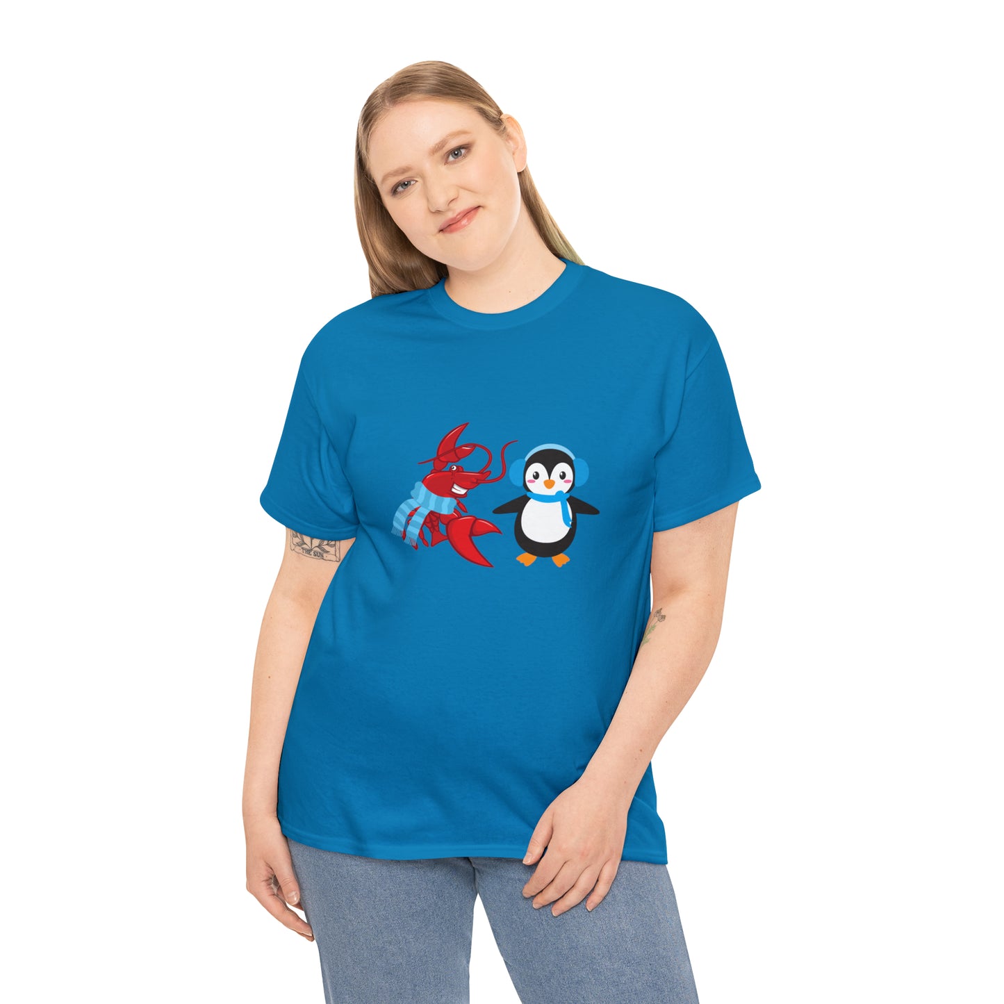 Unisex Heavy Cotton Tee Larry Penguin (front logo)