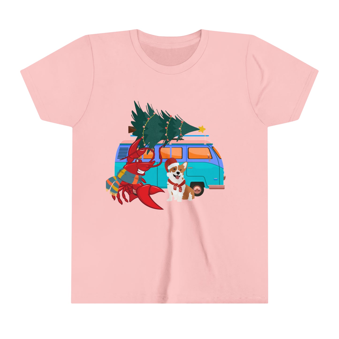 Youth Short Sleeve Tee Larry Christmas Van Front logo