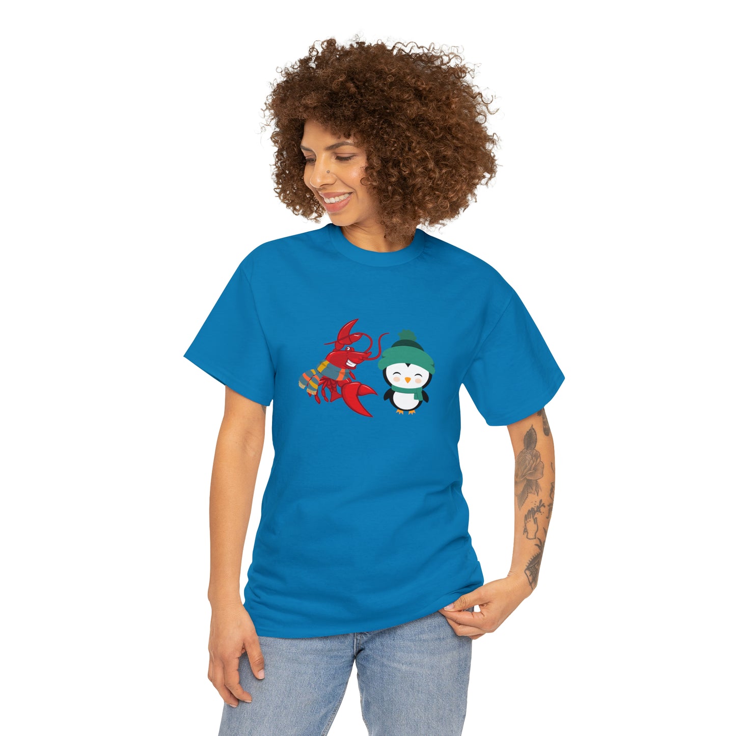 Unisex Heavy Cotton Tee Larry Penguin (front logo)