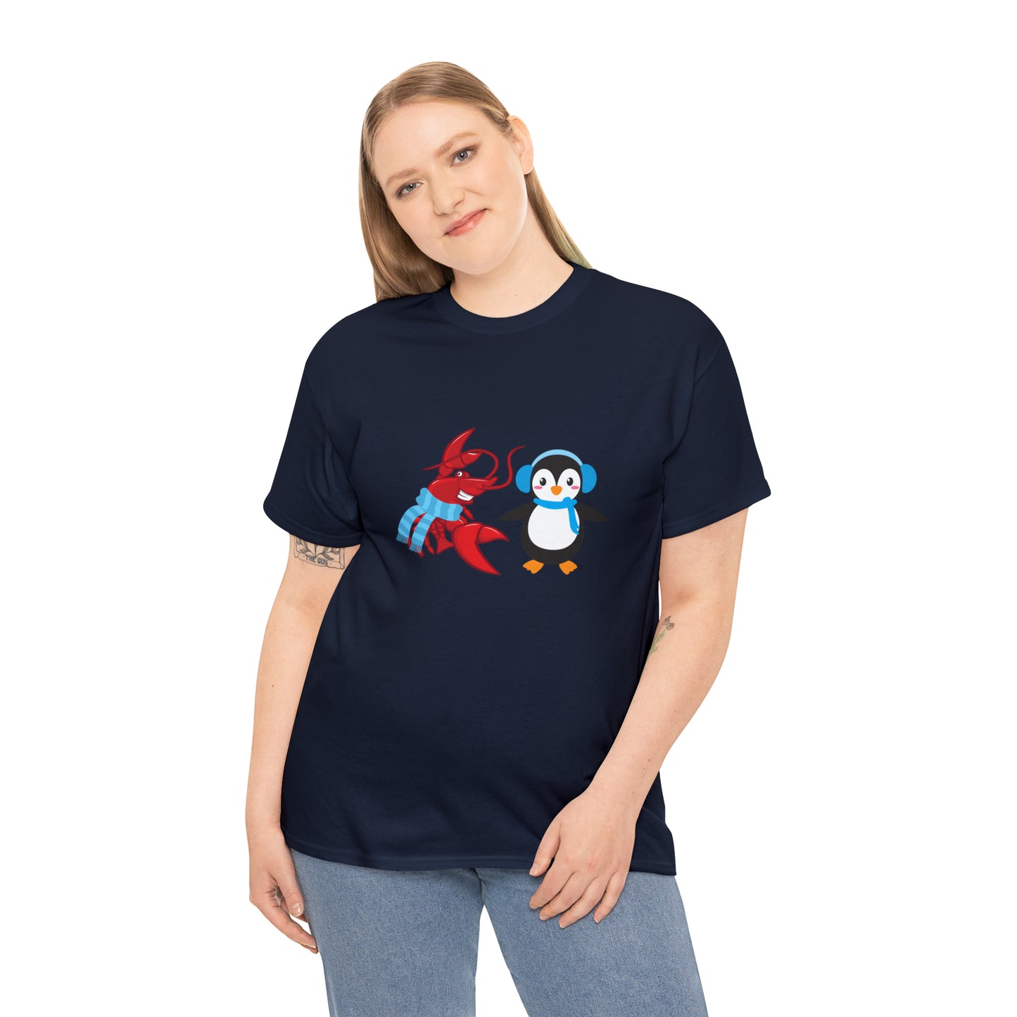 Unisex Heavy Cotton Tee Larry Penguin (front logo)