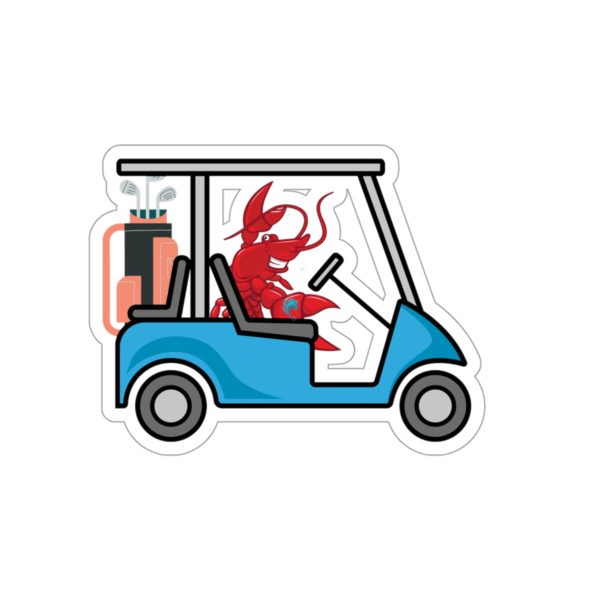 Kiss-Cut Stickers Larry Golf Cart