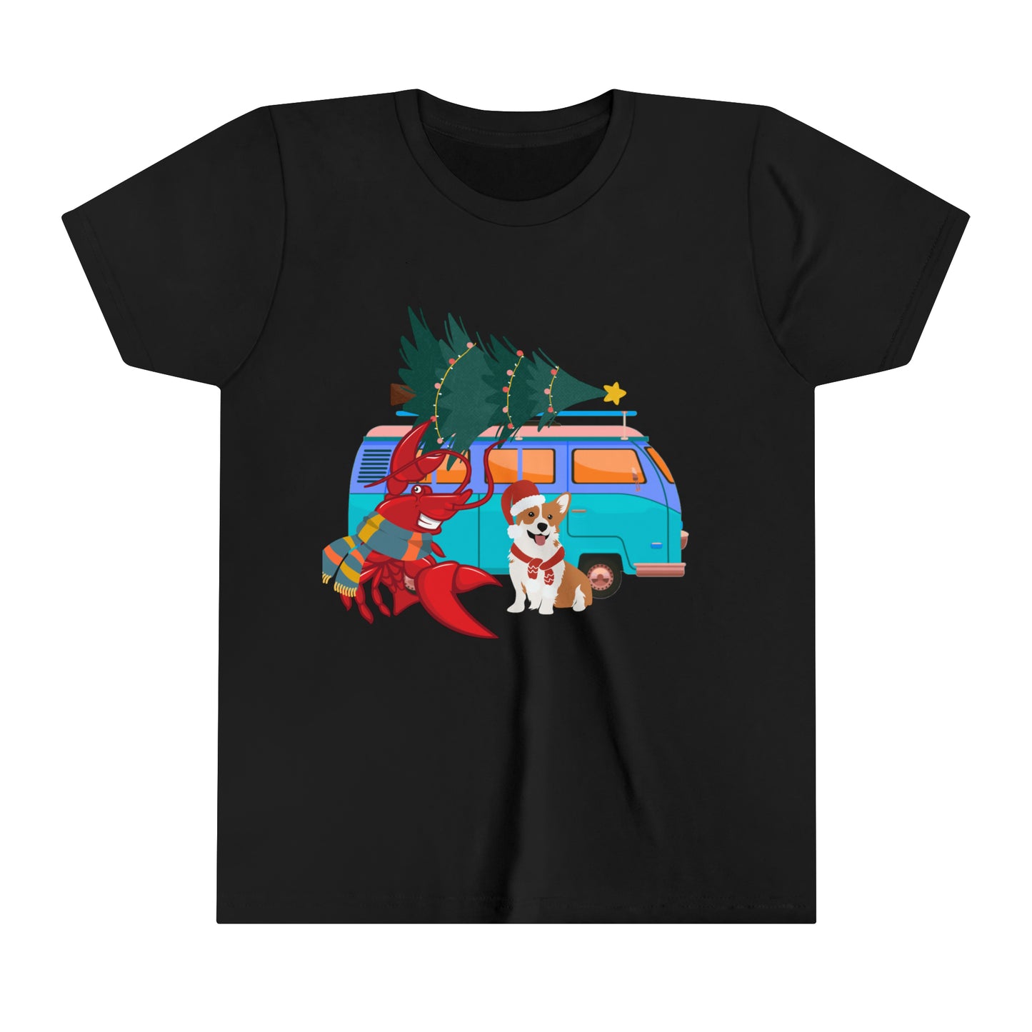 Youth Short Sleeve Tee Larry Christmas Van Front logo