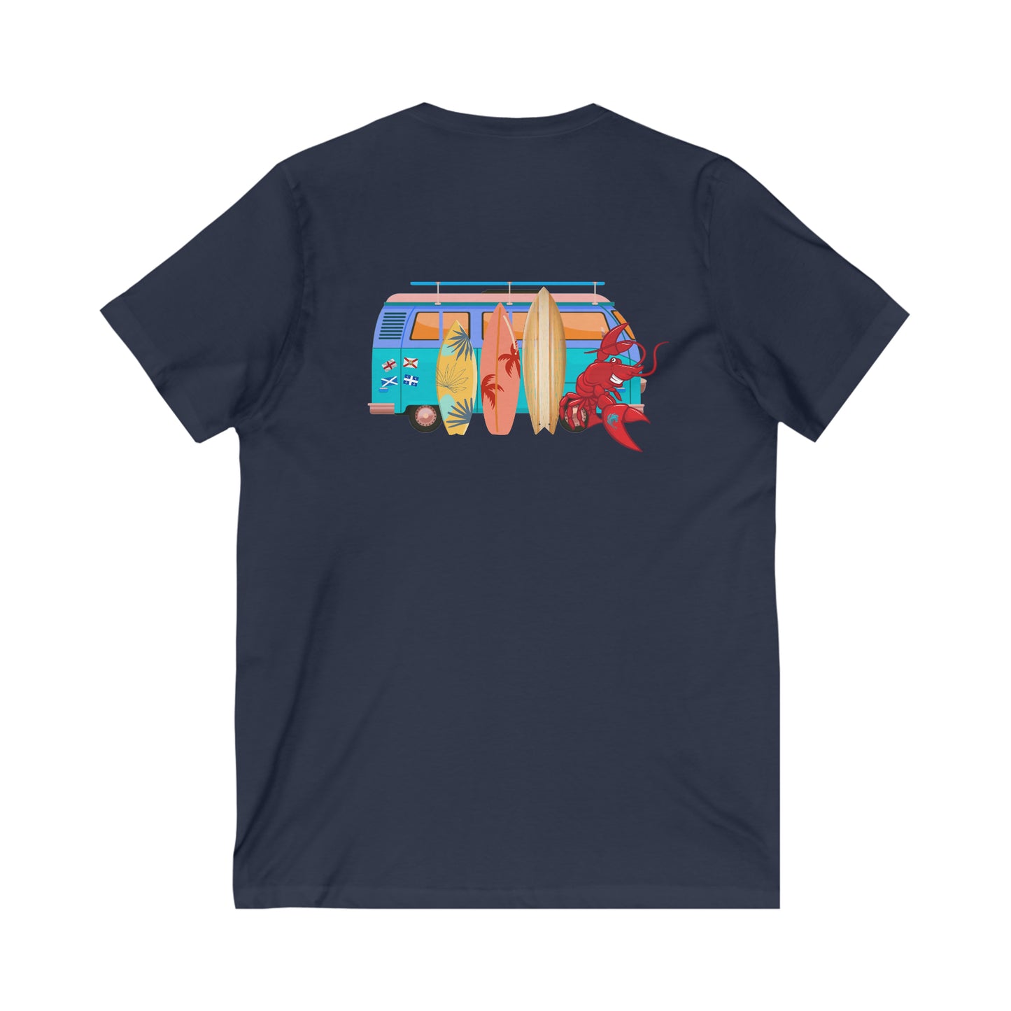 Unisex Jersey Short Sleeve V-Neck Tee Larry Van (front & back logo)