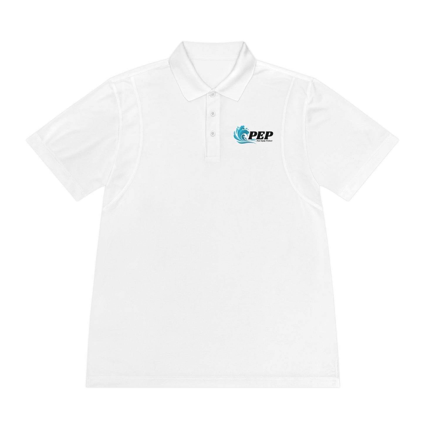 Men's Sport Polo Shirt Larry Golf Cart with QR code (front & back logo)