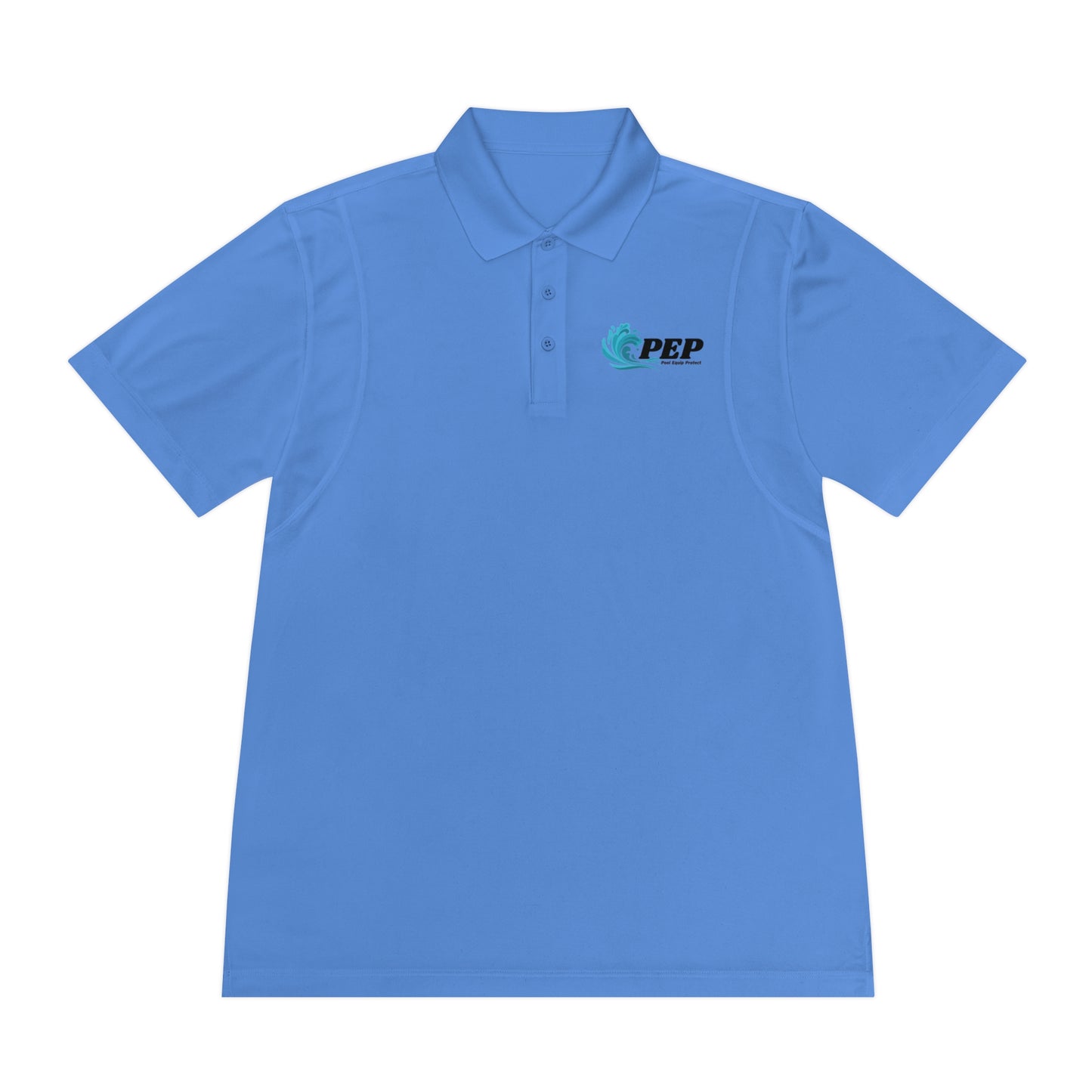 Men's Sport Polo Shirt Larry Golf Cart with QR code (front & back logo)