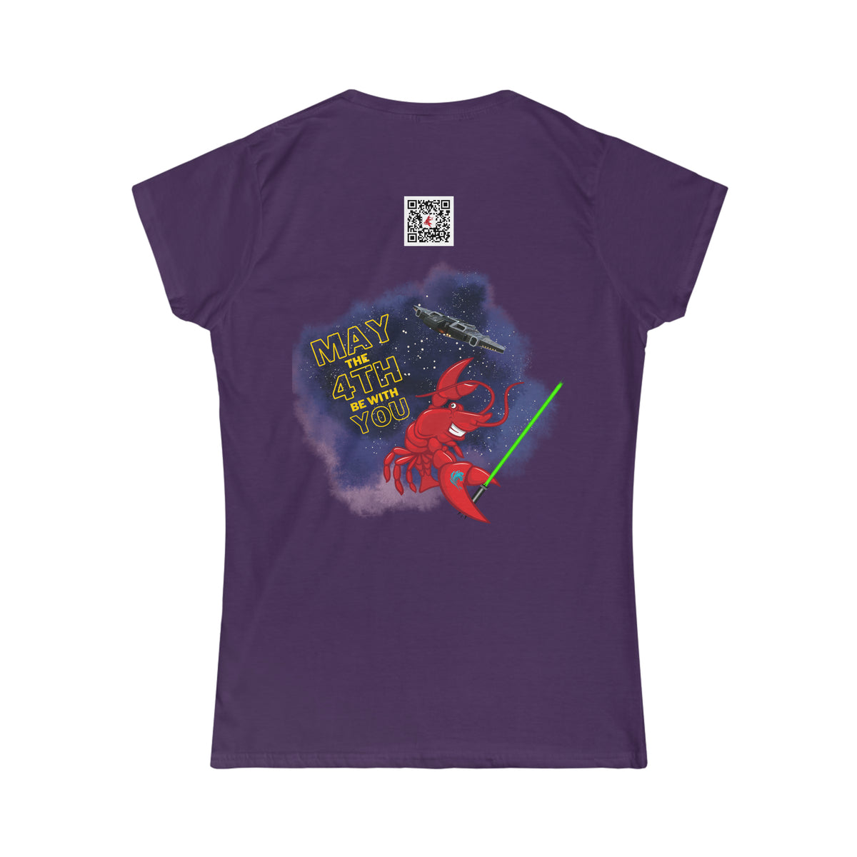Women's Softstyle Tee Larry Star Wars with QR code (front & back logo)