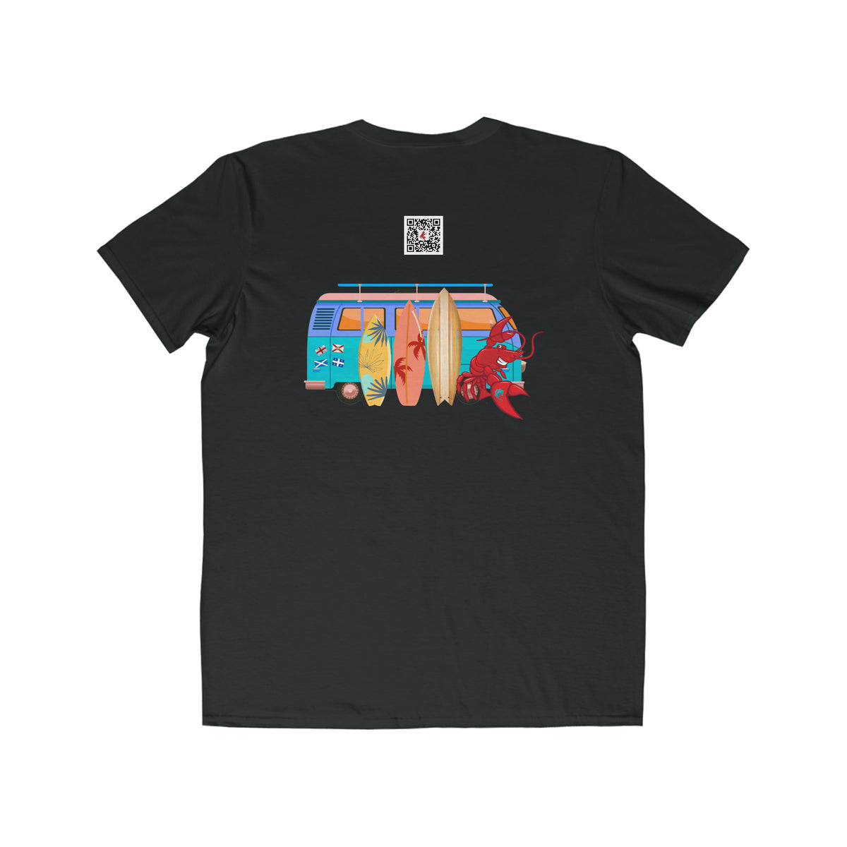 Men's Lightweight Fashion Tee Larry Van with QR code (front & back logo)