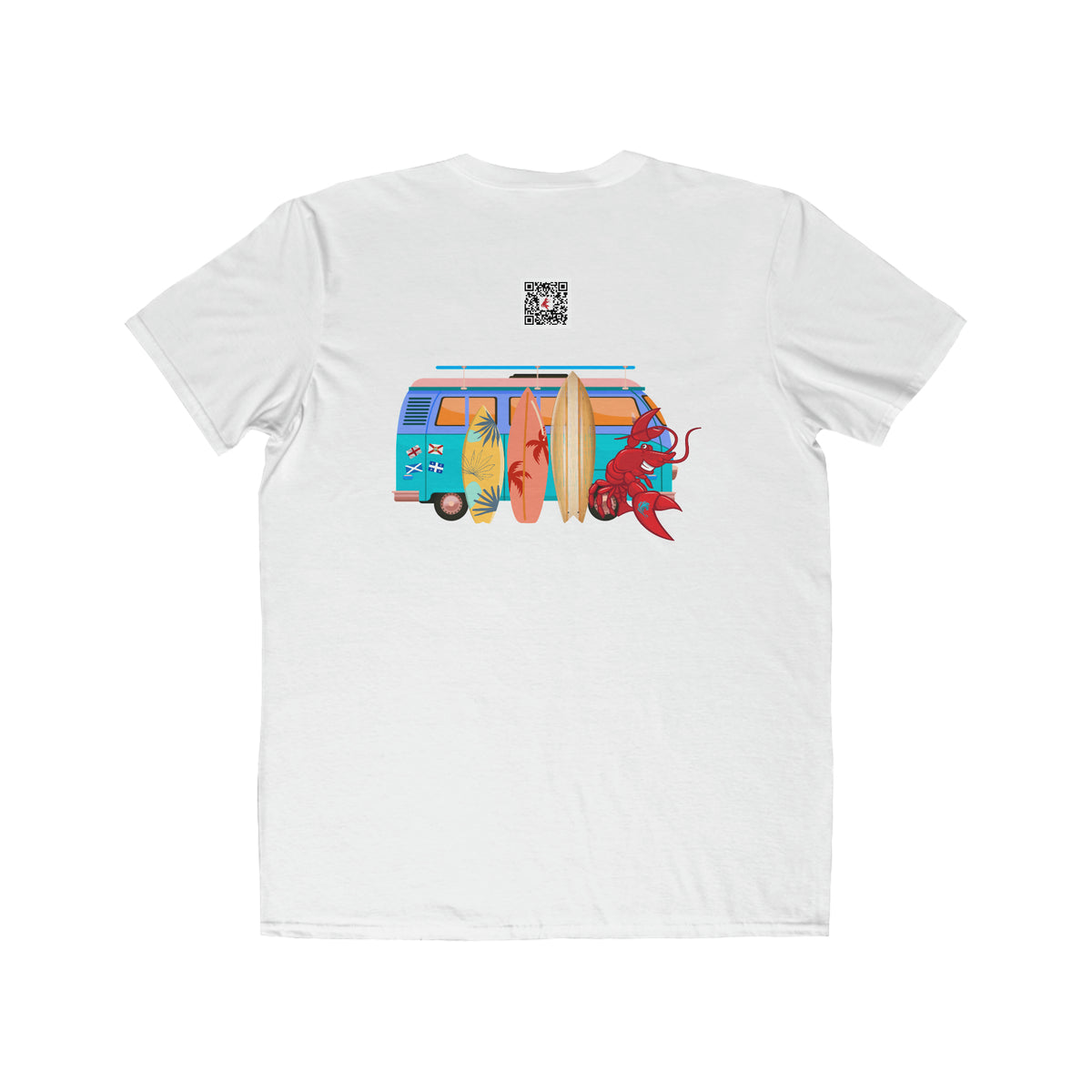 Men's Lightweight Fashion Tee Larry Van with QR code (front & back logo)