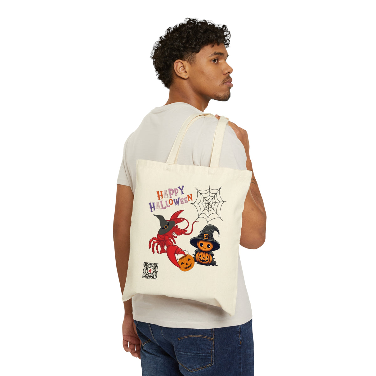 Trick or Treat Cotton Canvas Tote Bag