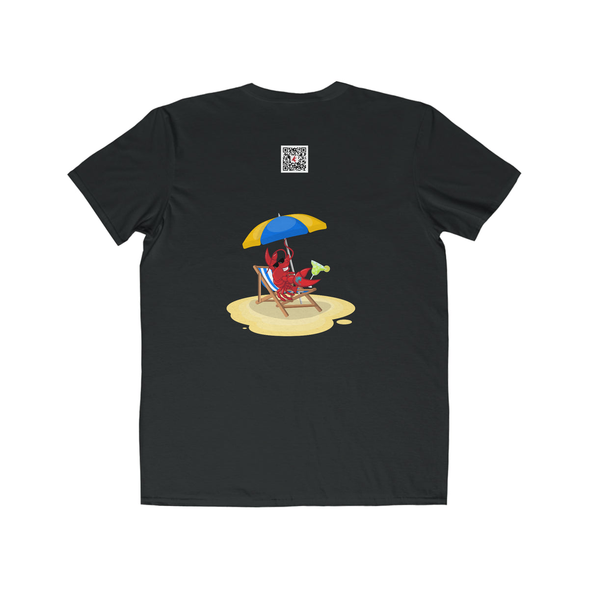 Men's Lightweight Fashion Tee Larry Umbrella with QR code (front & back logo)