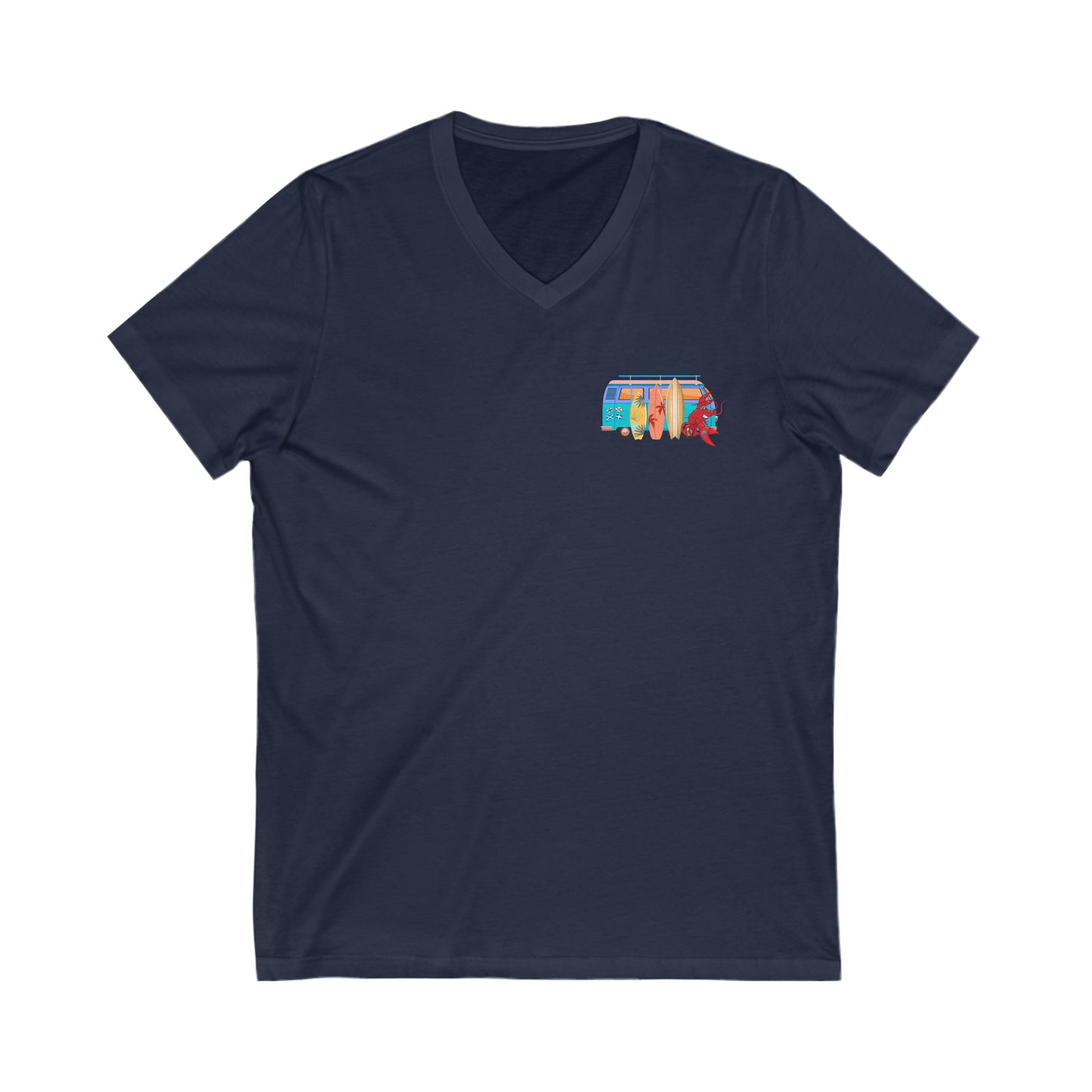 Unisex Jersey Short Sleeve V-Neck Tee Larry Van (front & back logo)