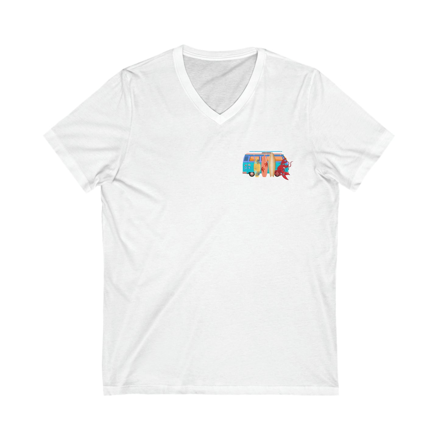 Unisex Jersey Short Sleeve V-Neck Tee Larry Van (front & back logo)