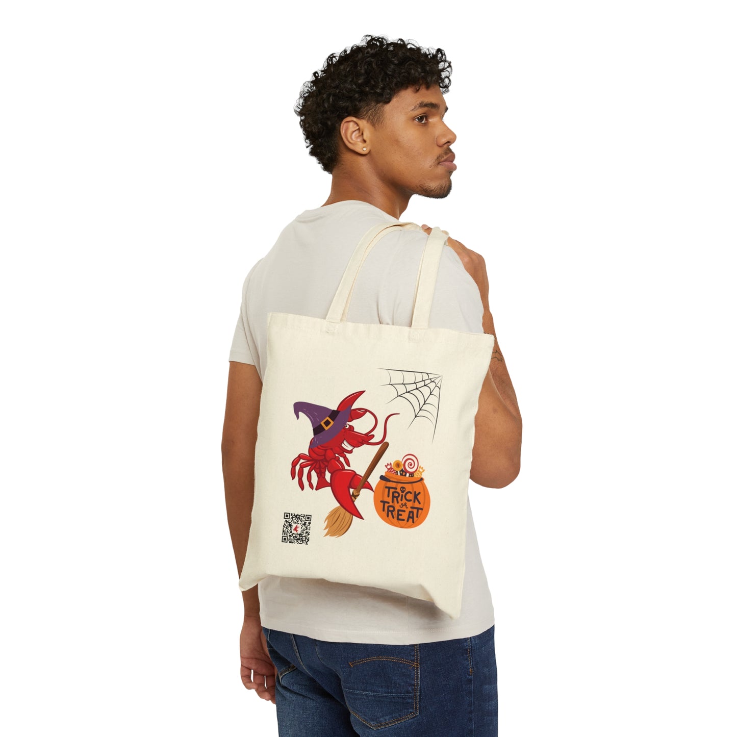 Trick or Treat Cotton Canvas Tote Bag