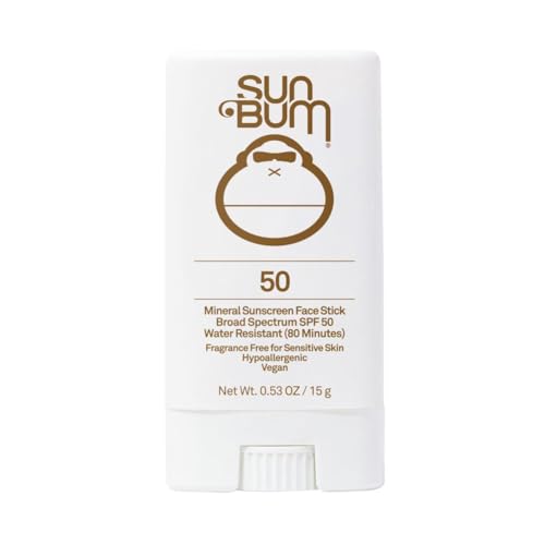 Sun Bum Mineral SPF 50 Sunscreen Face Stick | Vegan and Hawaii 104 Reef Act Compliant (Octinoxate & Oxybenzone Free) Broad Spectrum Natural Sunscreen with UVA/UVB Protection | .45 oz